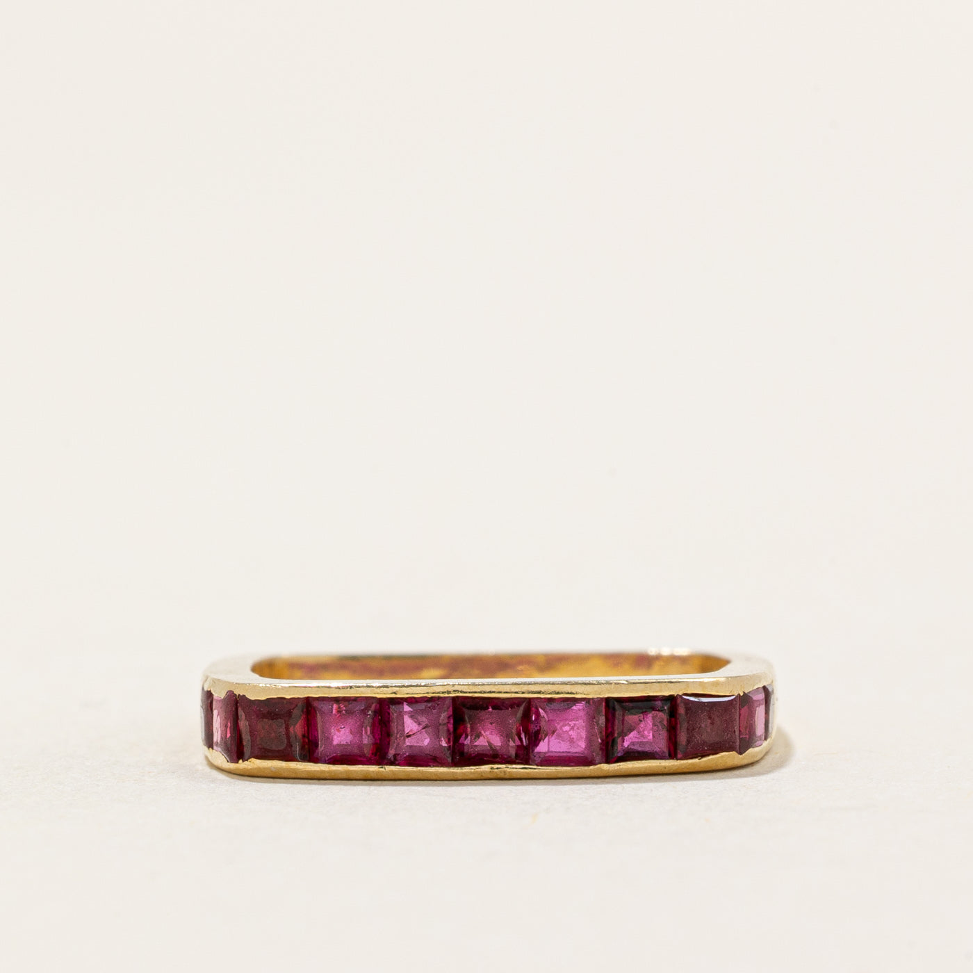 1976 London Channel Set Ruby Square Band | 0.60ctw | SZ 4.25