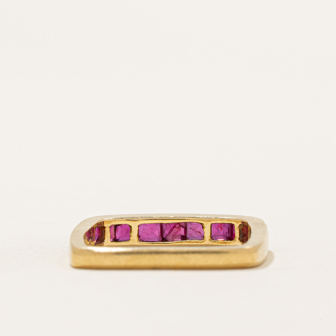 1976 London Channel Set Ruby Square Band | 0.60ctw | SZ 4.25