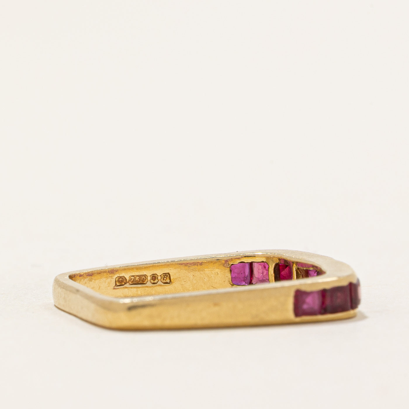 1976 London Channel Set Ruby Square Band | 0.60ctw | SZ 4.25