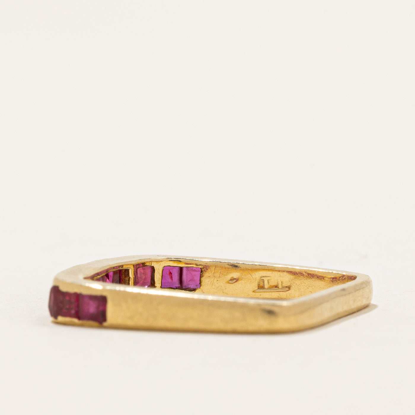 1976 London Channel Set Ruby Square Band | 0.60ctw | SZ 4.25