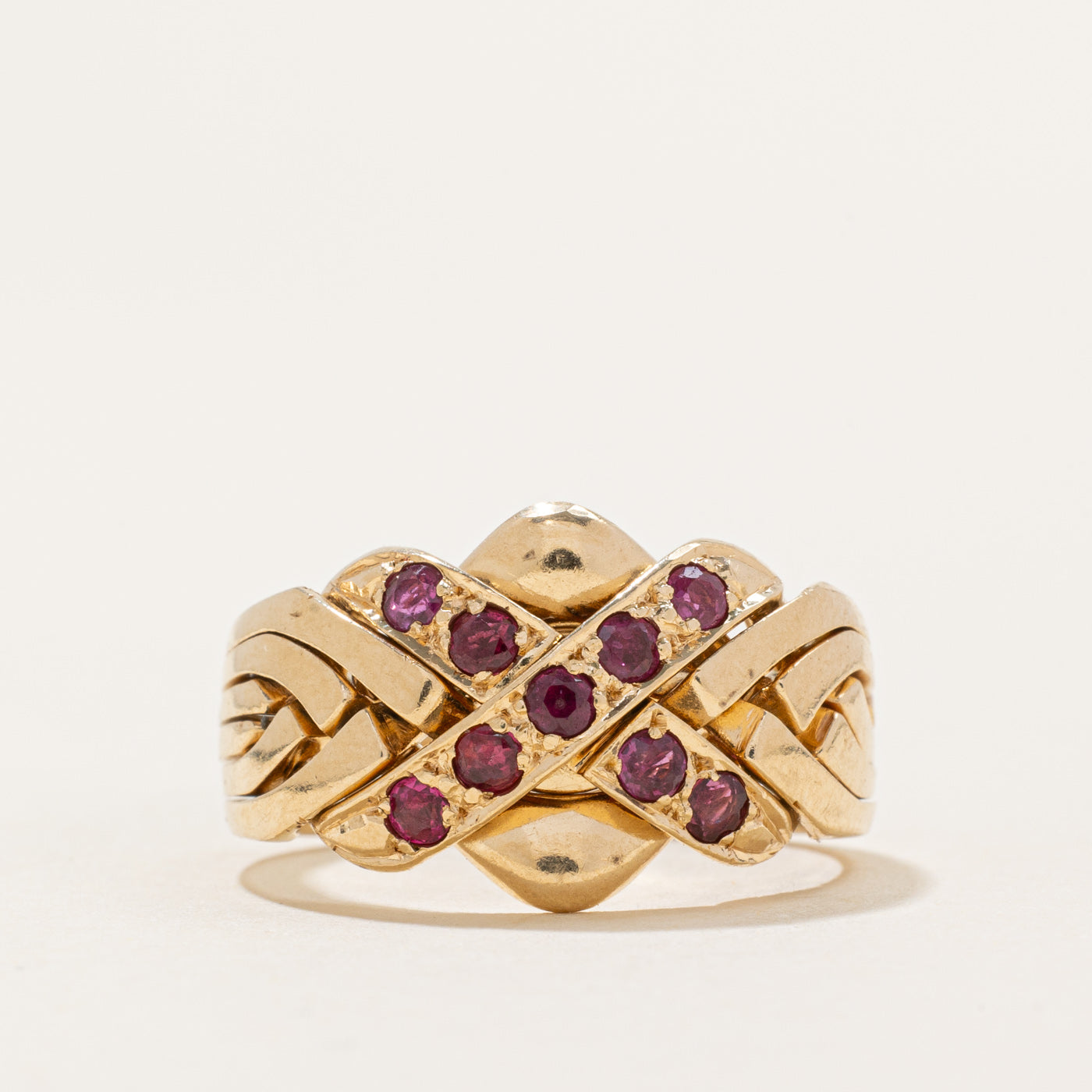 Bague puzzle en rubis | 0,08 ct | Taille 6,5