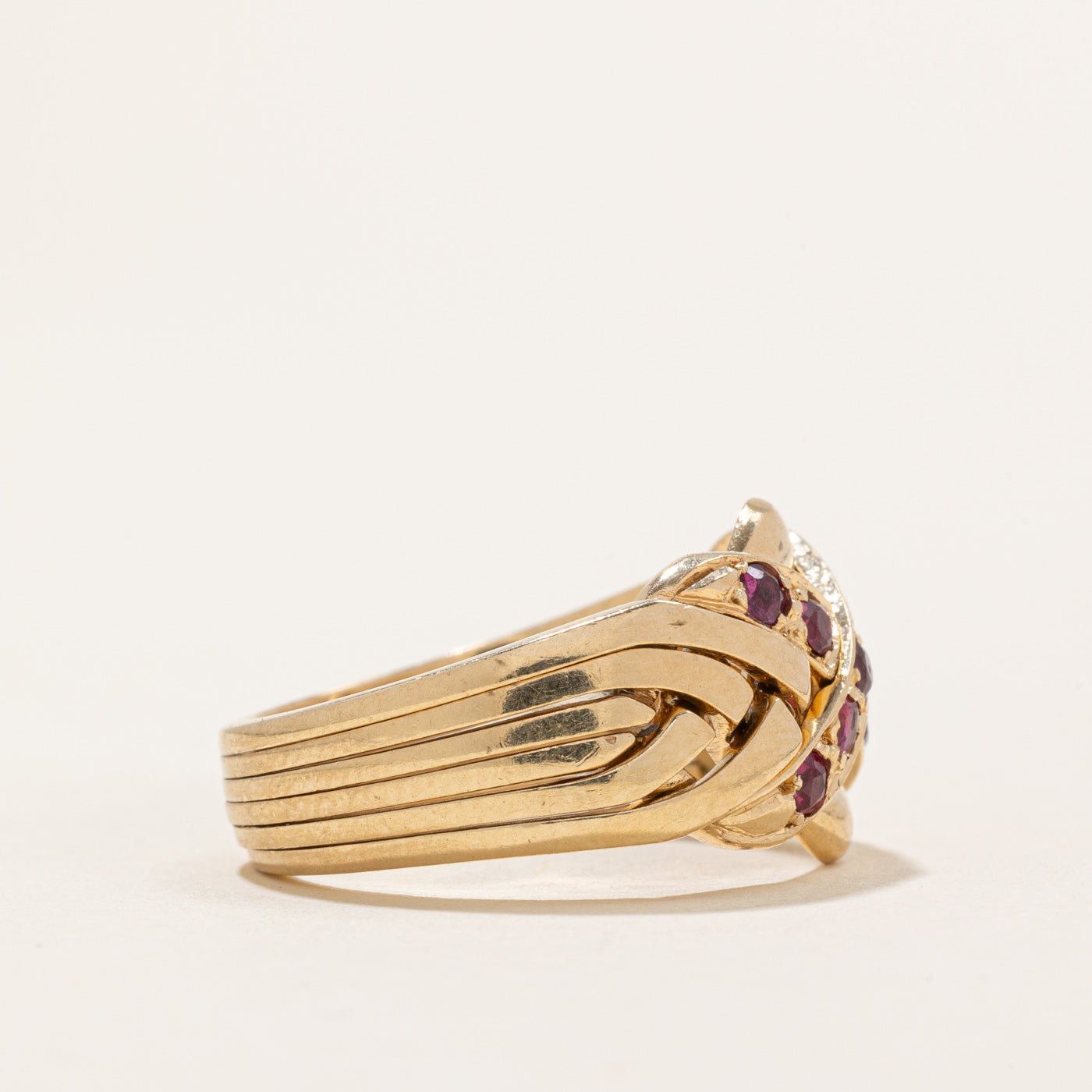 Bague puzzle en rubis | 0,08 ct | Taille 6,5