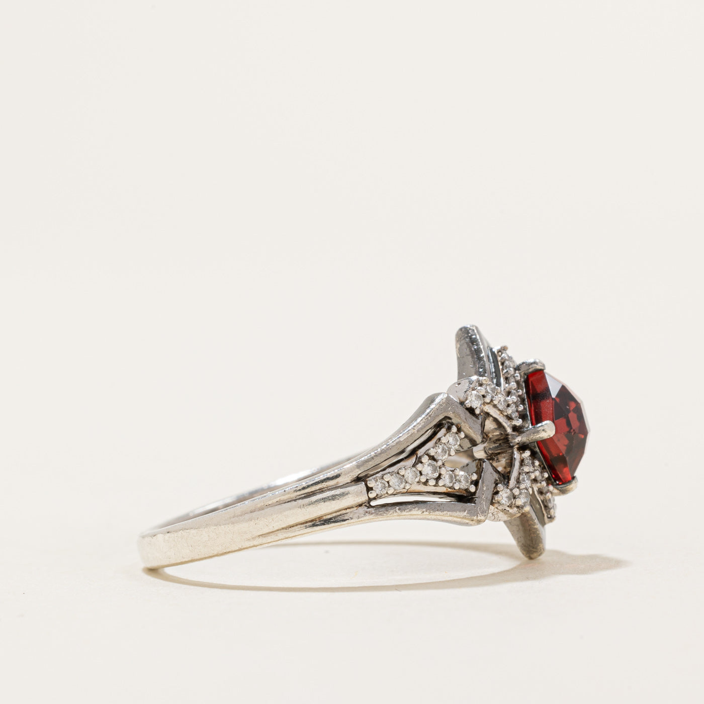 'Disney' Garnet & Diamond Ring | 0.50ct, 0.01ctw | SZ 9