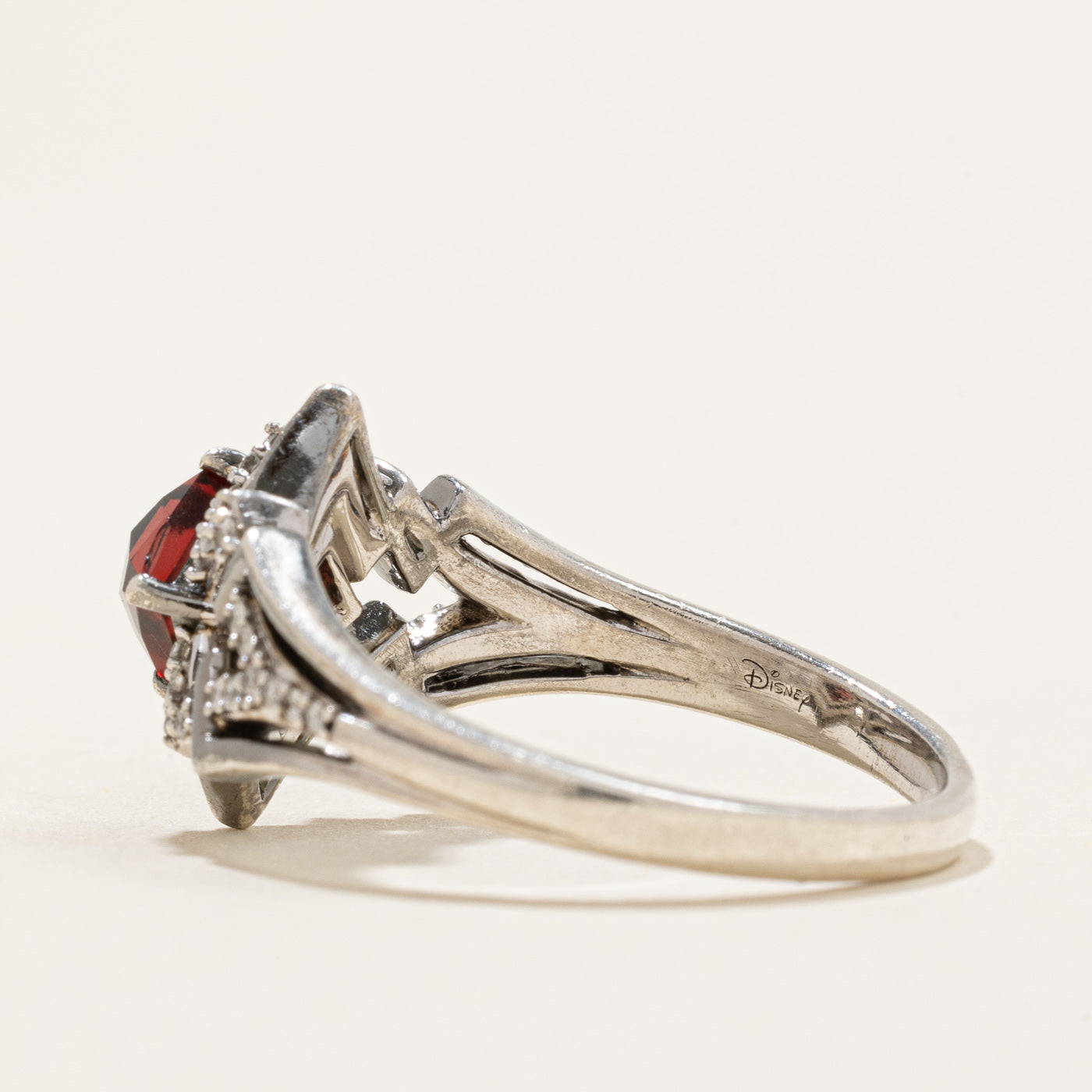 'Disney' Garnet & Diamond Ring | 0.50ct, 0.01ctw | SZ 9