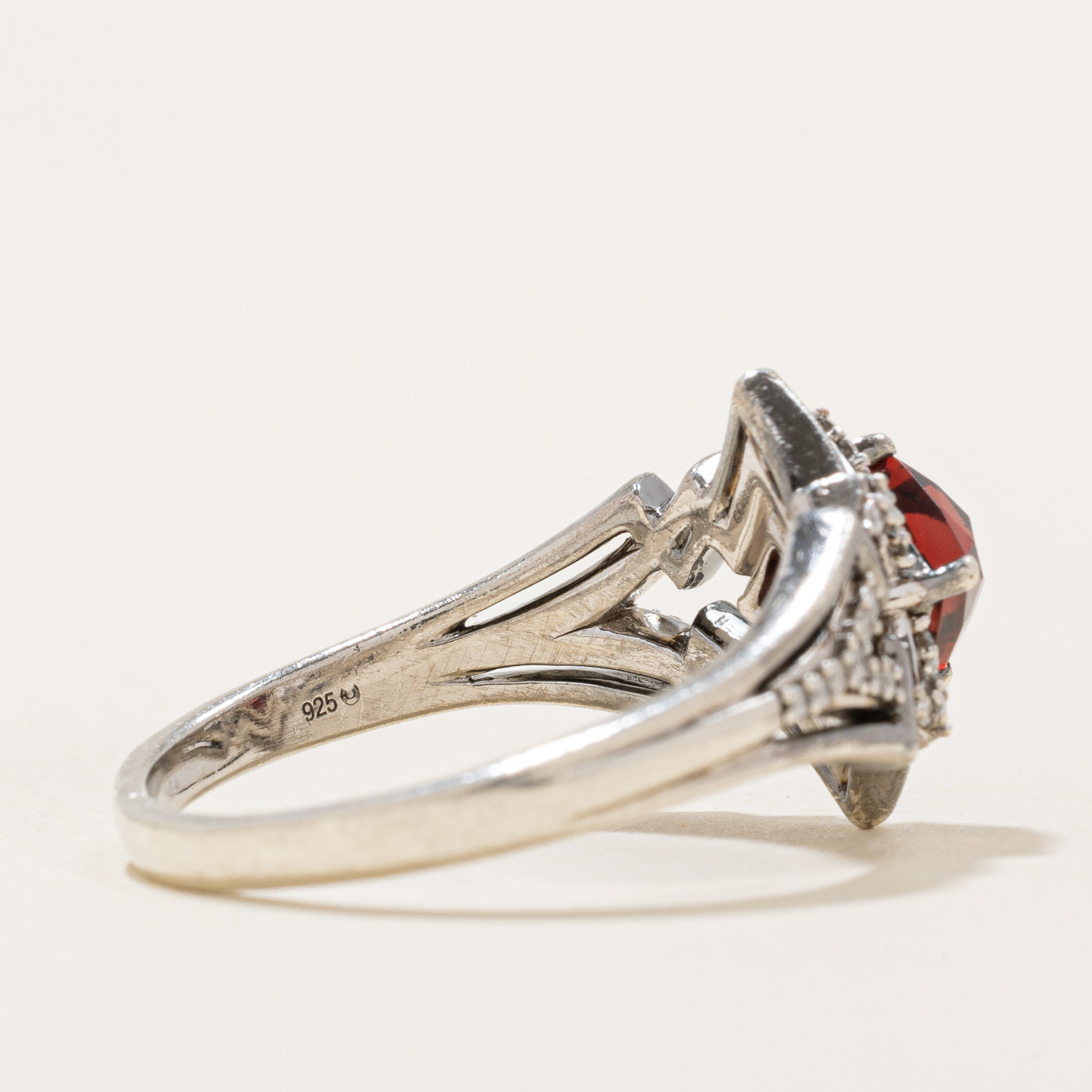 'Disney' Garnet & Diamond Ring | 0.50ct, 0.01ctw | SZ 9