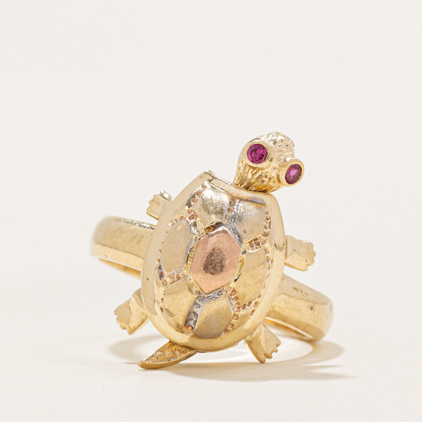 Synthetic Ruby Turtle Ring | 0.01ctw | SZ 4.5