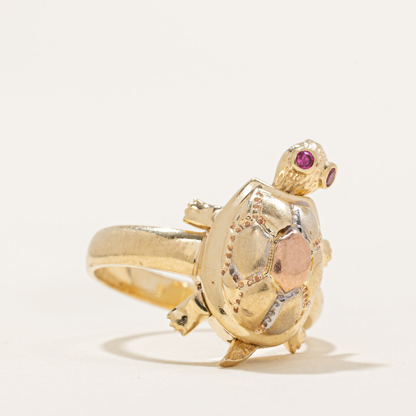 Synthetic Ruby Turtle Ring | 0.01ctw | SZ 4.5