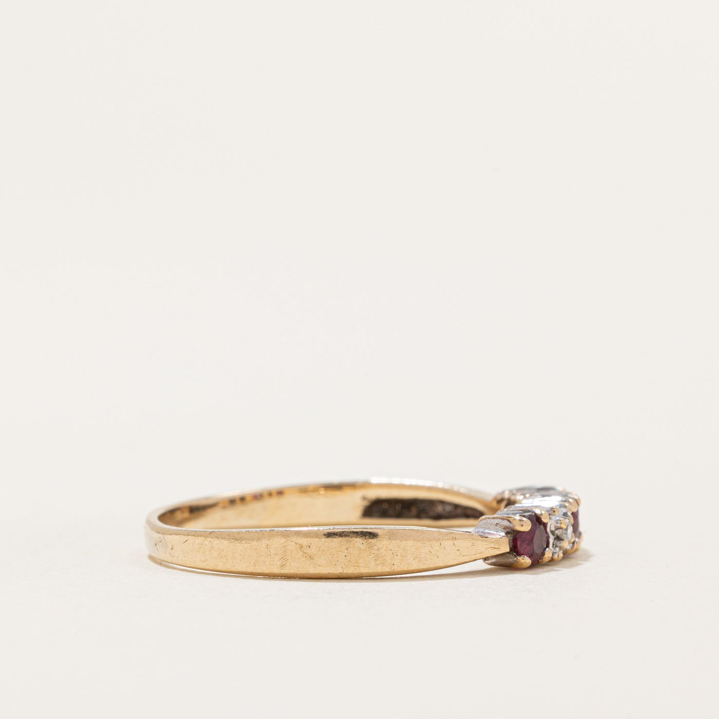 Five Stone Ruby & Diamond Ring | 0.21ctw, 0.01ctw | SZ 8.5