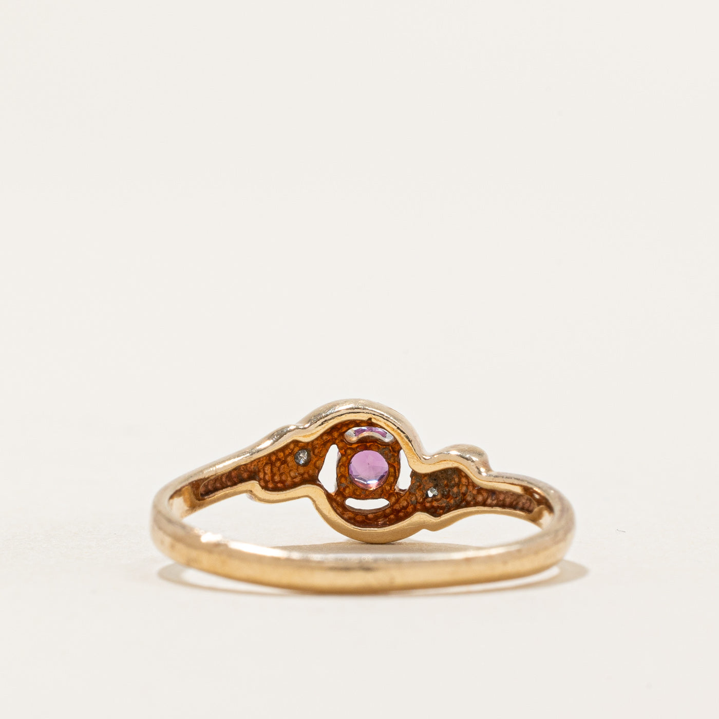 Ruby & Diamond Bypass Ring | 0.08ct, 0.01ctw | SZ 6