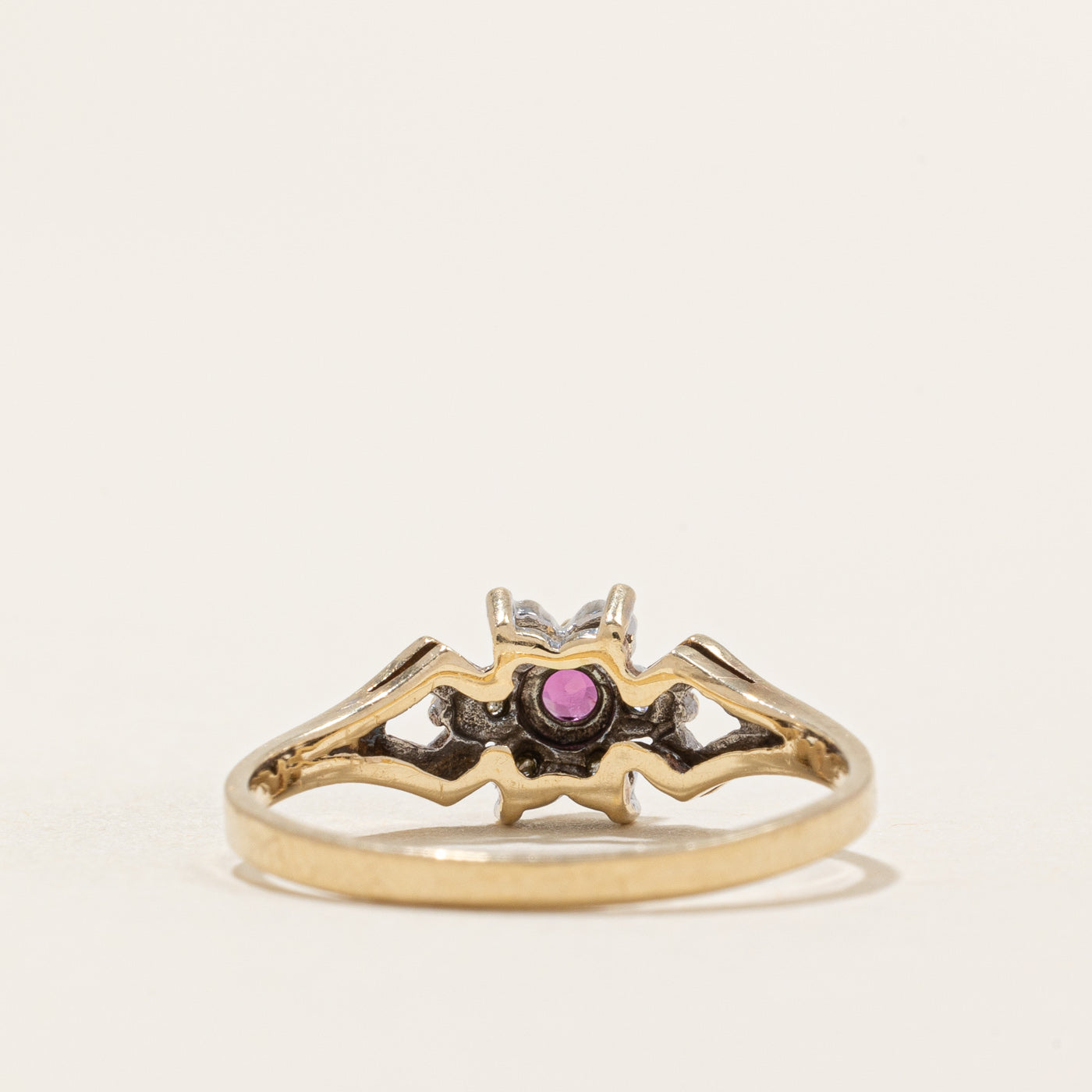 Ruby & Diamond Petal Ring | 0.08ct, 0.04ctw | SZ 6.5