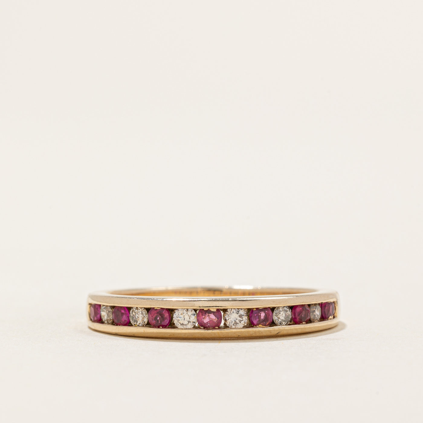 Semi Eternity Ruby & Diamond Band | 0.14ctw, 0.13ctw | SZ 7.5