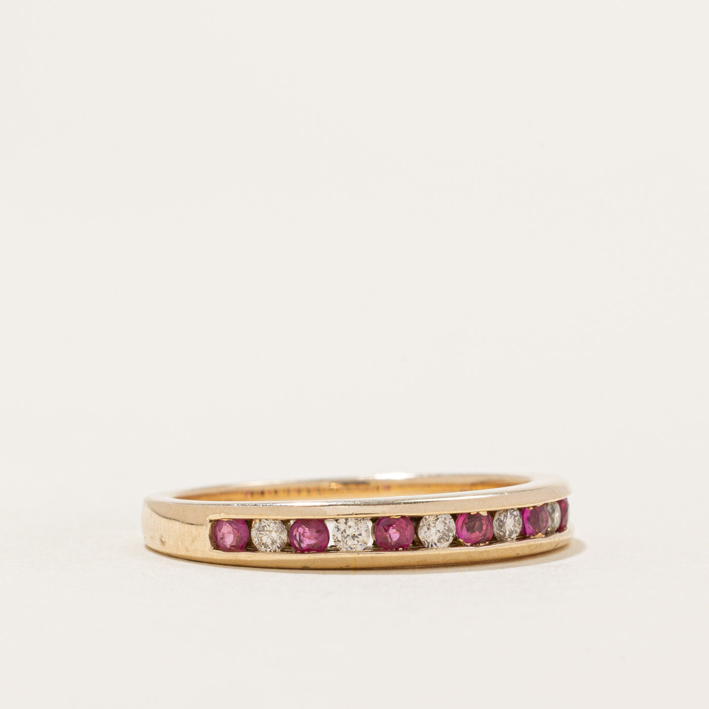 Semi Eternity Ruby & Diamond Band | 0.14ctw, 0.13ctw | SZ 7.5
