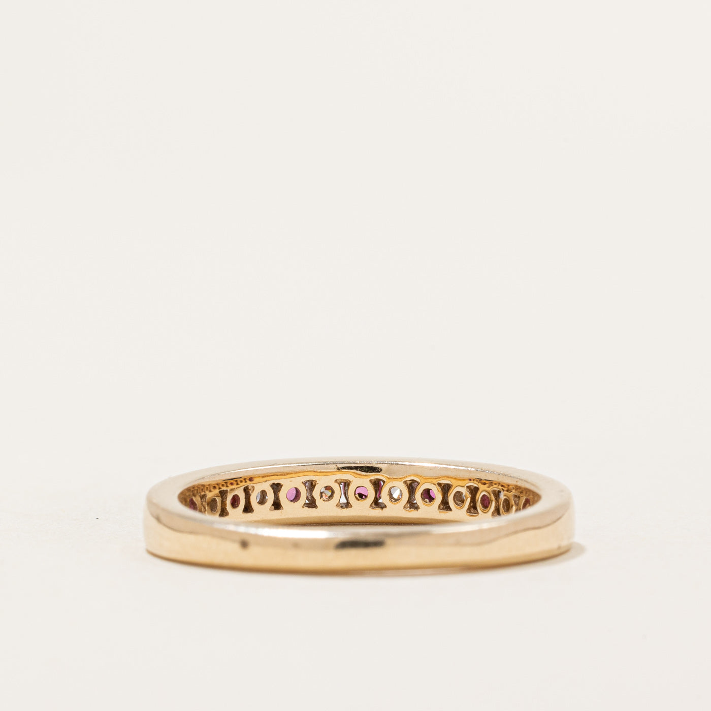 Semi Eternity Ruby & Diamond Band | 0.14ctw, 0.13ctw | SZ 7.5