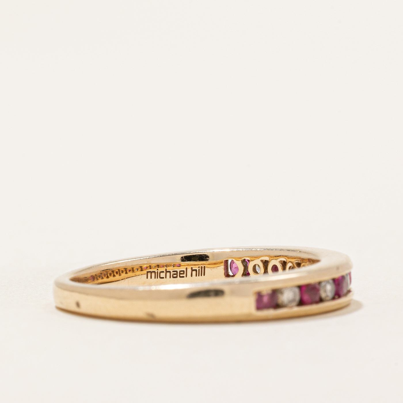 Semi Eternity Ruby & Diamond Band | 0.14ctw, 0.13ctw | SZ 7.5