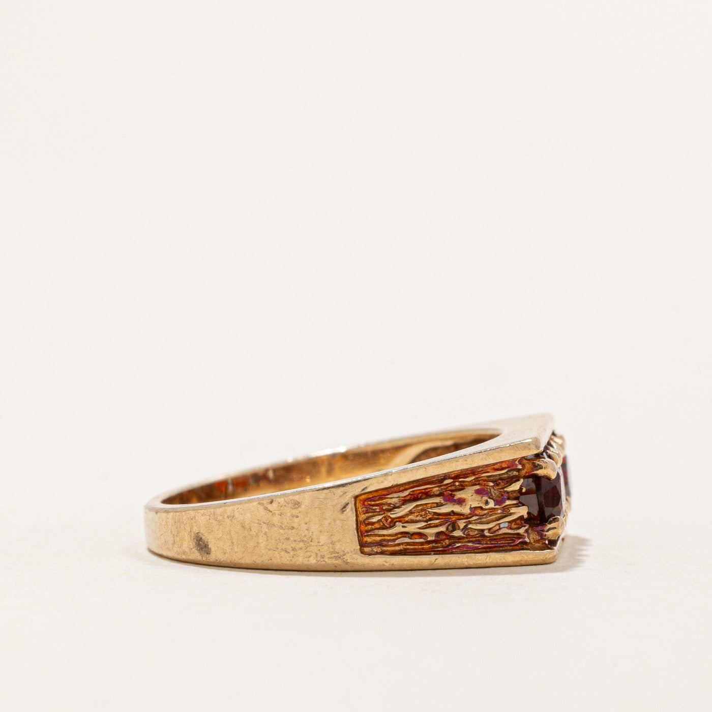 Bague trois pierres en grenat | 0,75 ct | Taille 6