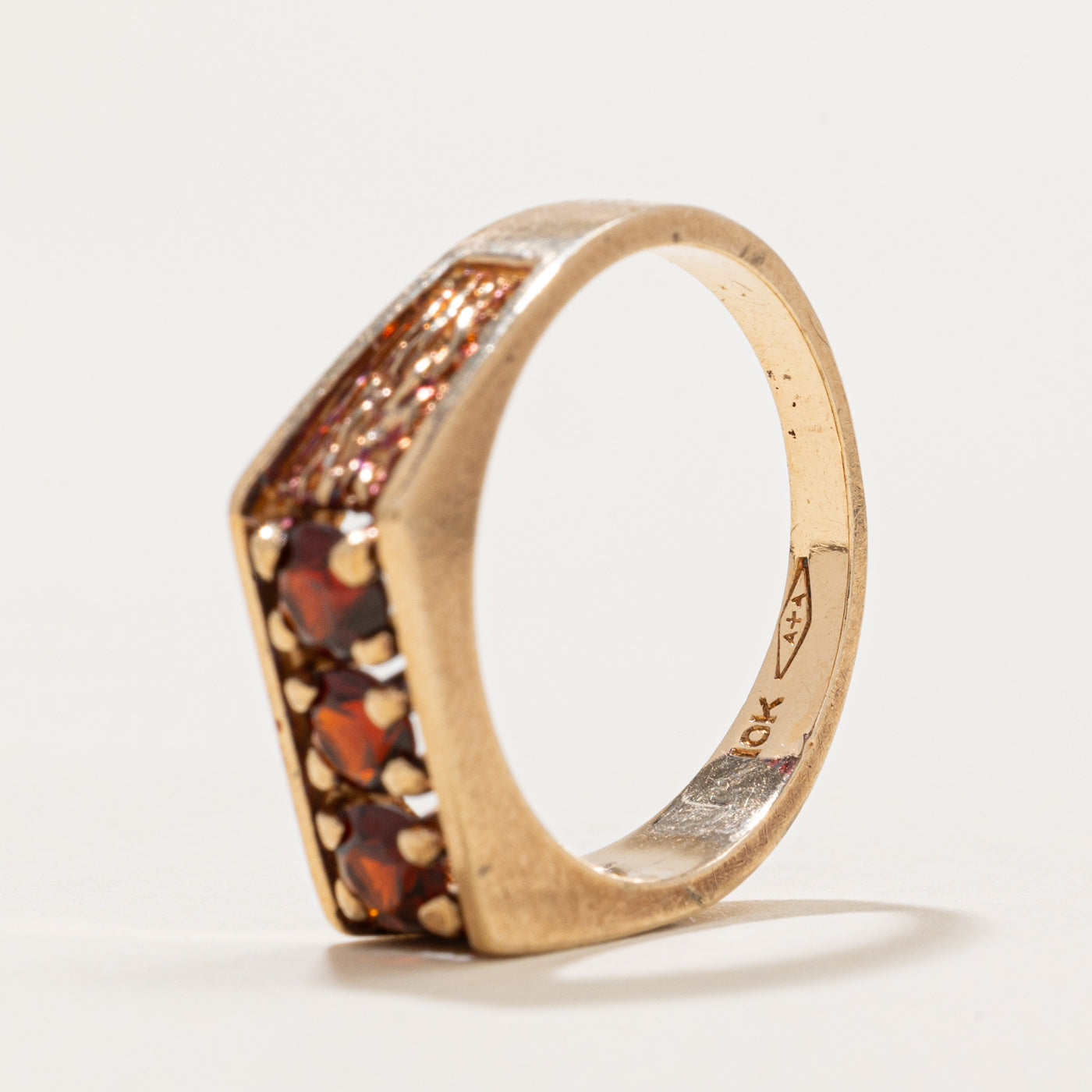 Bague trois pierres en grenat | 0,75 ct | Taille 6
