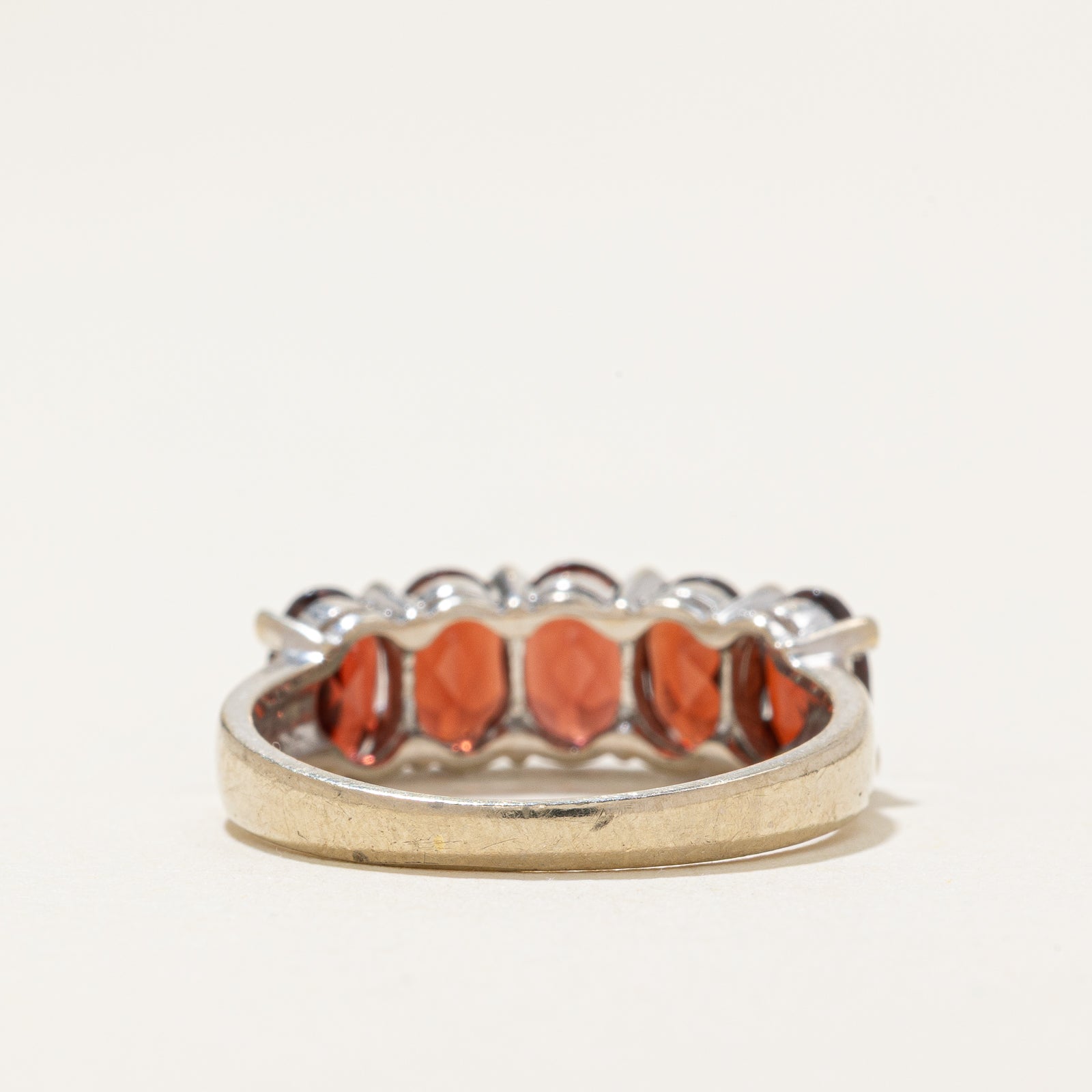 Five Stone Oval Cut Garnet Ring | 2.50ctw | SZ 6.25
