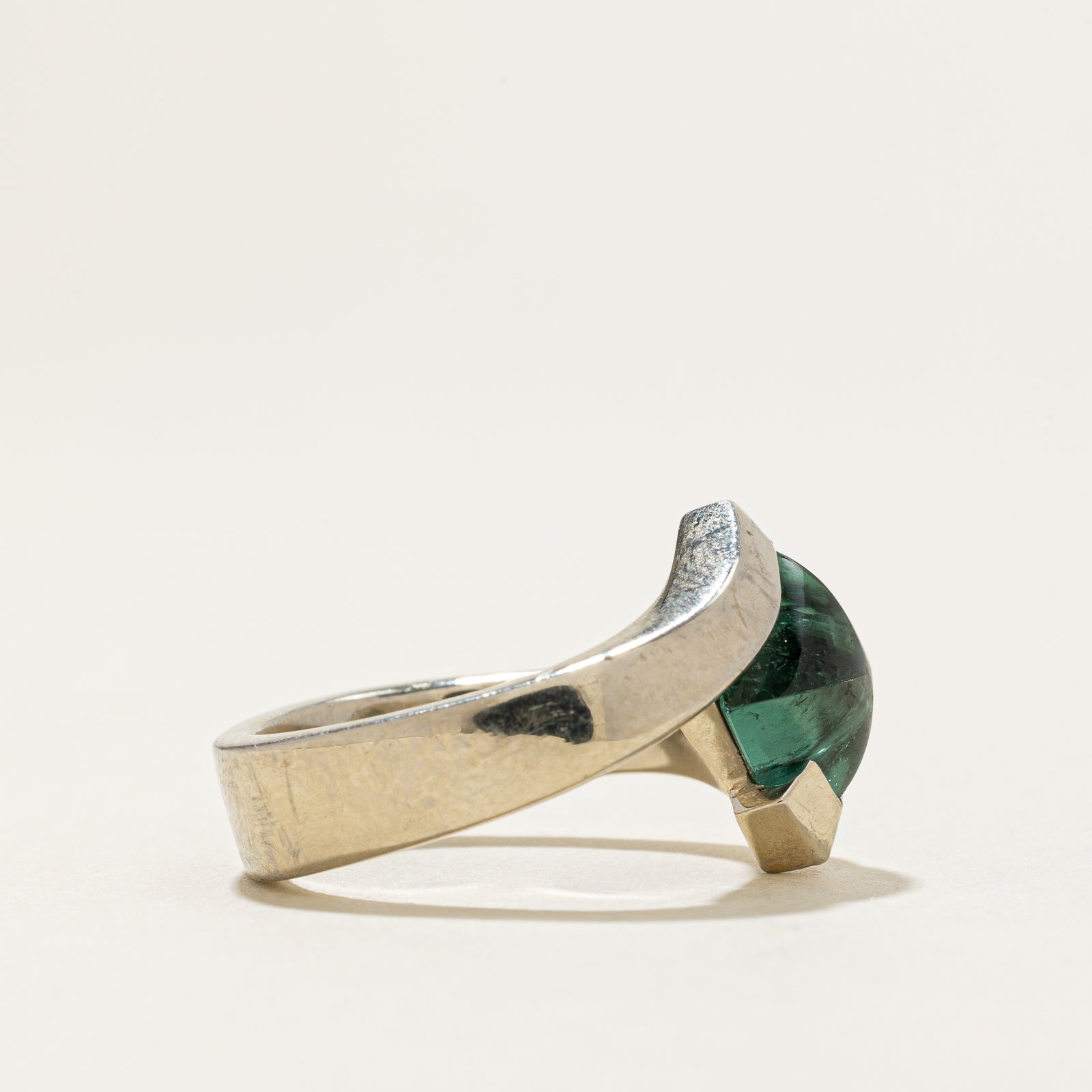 Sugar Loaf Cut Emerald Bypass Ring | 3.00ct | SZ 6.5