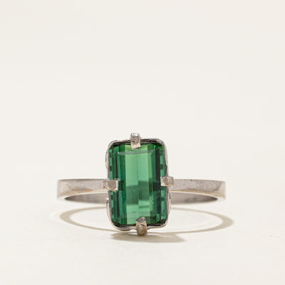 Emerald Cut Green Tourmaline Ring | 1.50ct | SZ 7.75