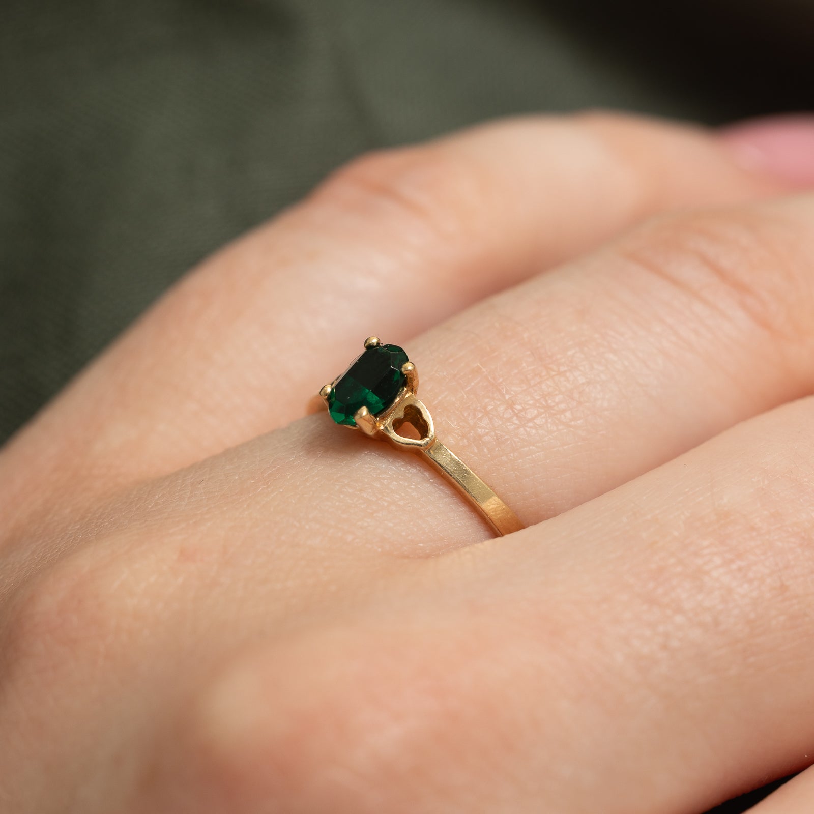 Solitaire Green Paste Ring | 0.44ct | SZ 5.5