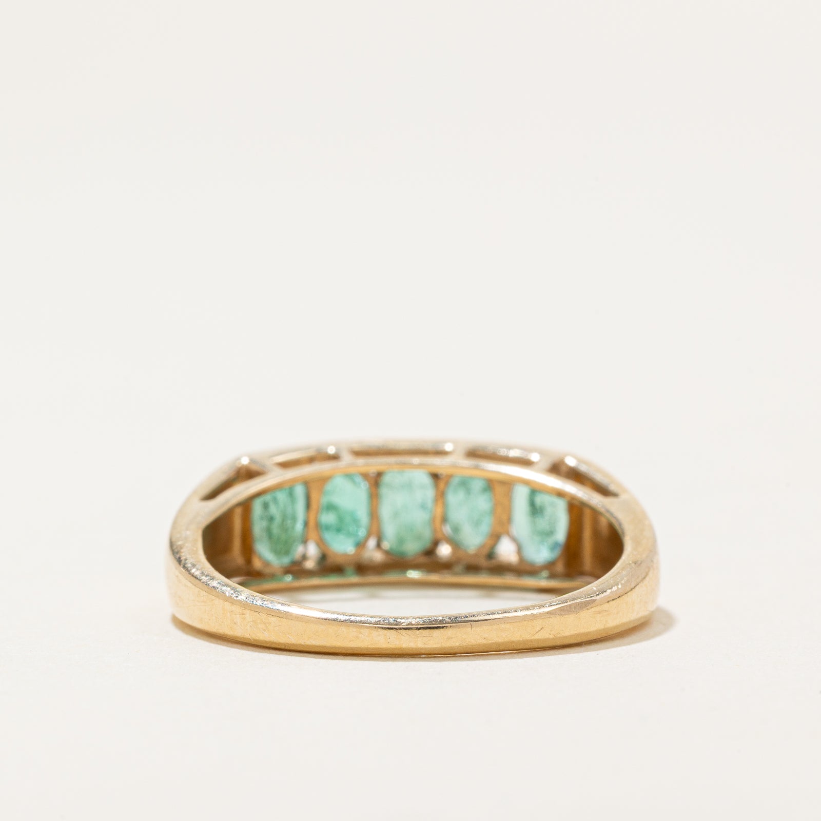 Five Stone Channel Set Emerald Ring | 0.75ctw | SZ 7.25