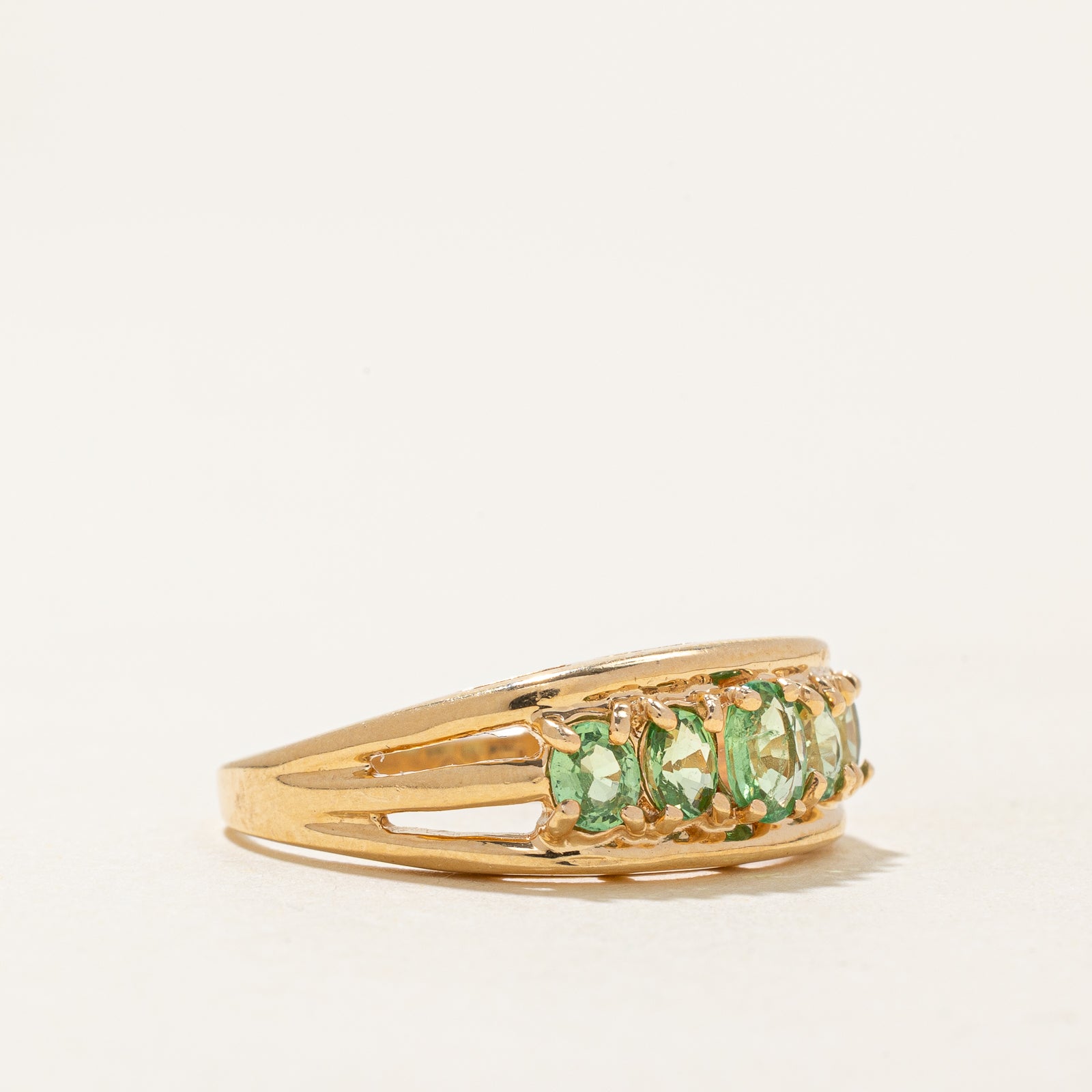 Five Stone Tsavorite Garnet Ring | 0.85ctw | SZ 7