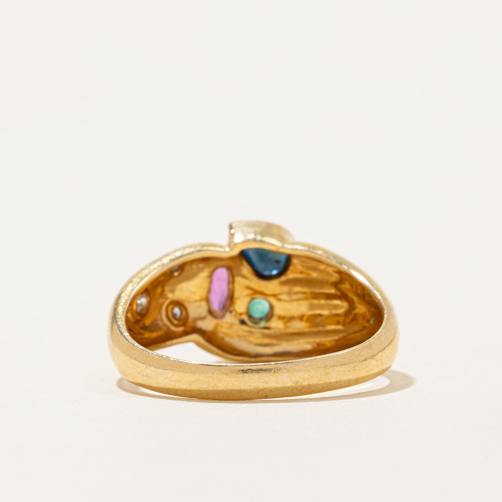 Multi Gemstone & Diamond Abstract Ring | 0.50ctw, 0.06ctw | SZ 10.25