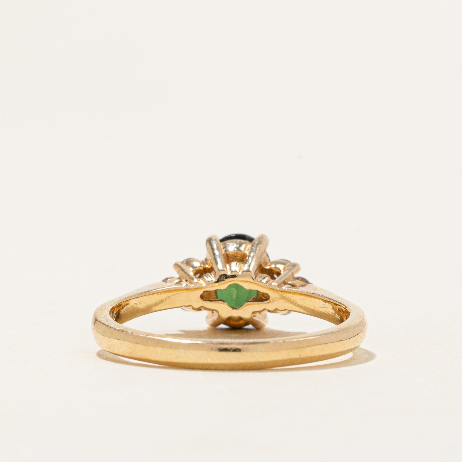 Green Tourmaline & Diamond Ring | 1.16ct, 0.18ctw | SZ 8.5