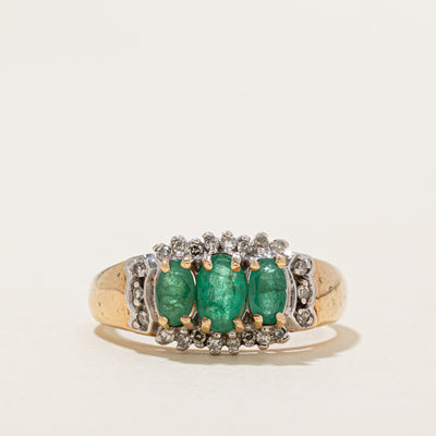 Emerald & Diamond Ring | 0.75ctw, 0.12ctw | SZ 8