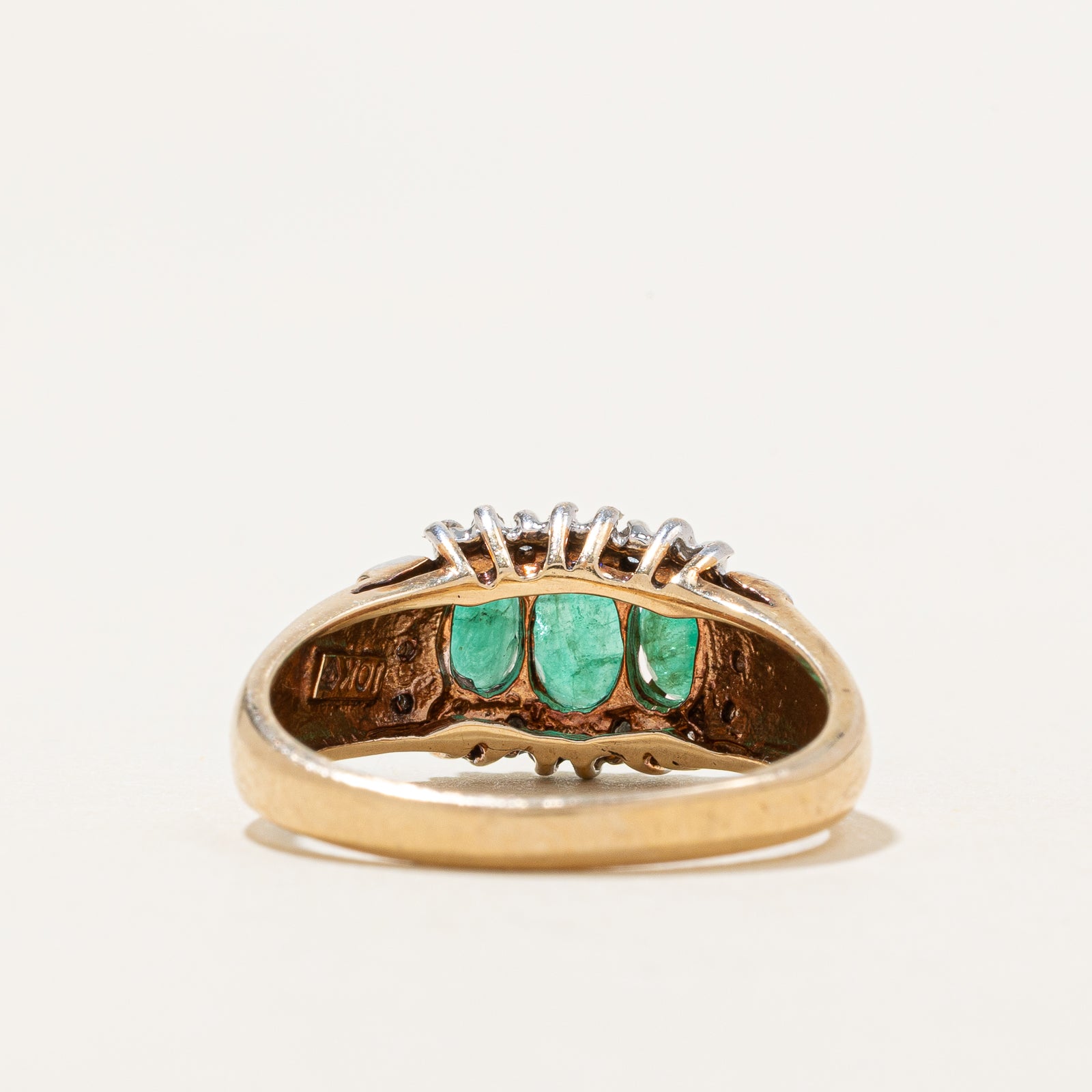 Emerald & Diamond Ring | 0.75ctw, 0.12ctw | SZ 8