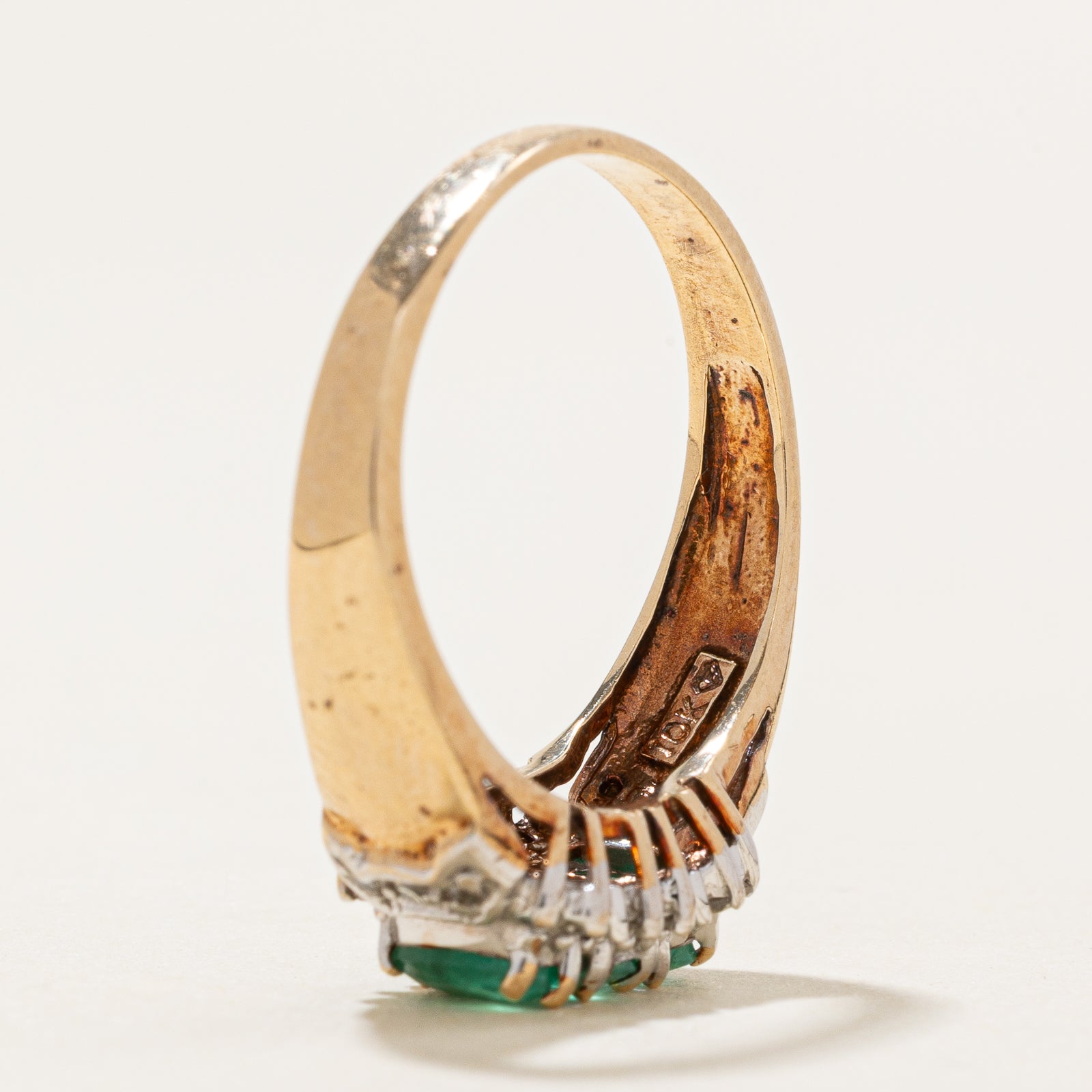 Emerald & Diamond Ring | 0.75ctw, 0.12ctw | SZ 8