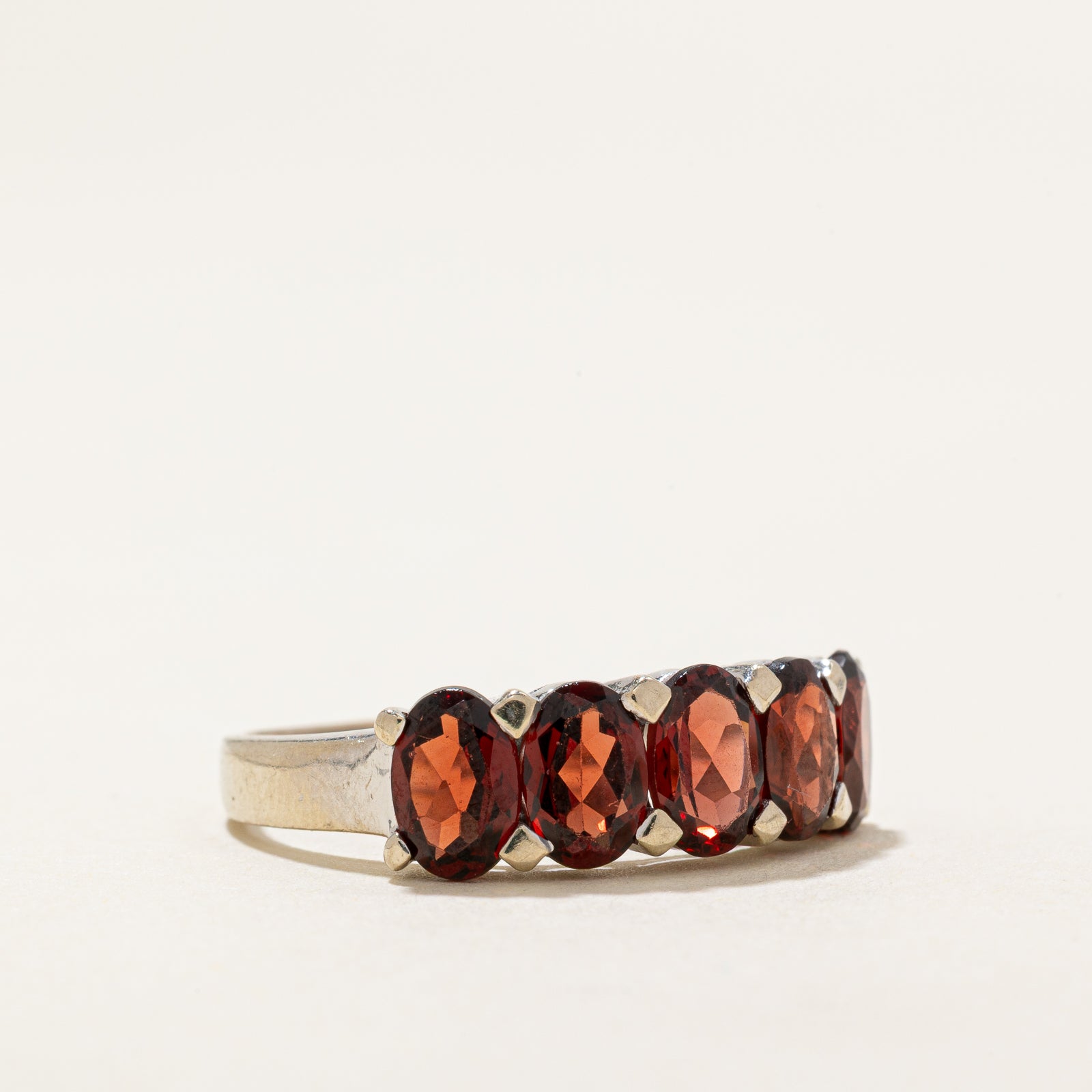 Five Stone Oval Cut Garnet Ring | 2.50ctw | SZ 6.25