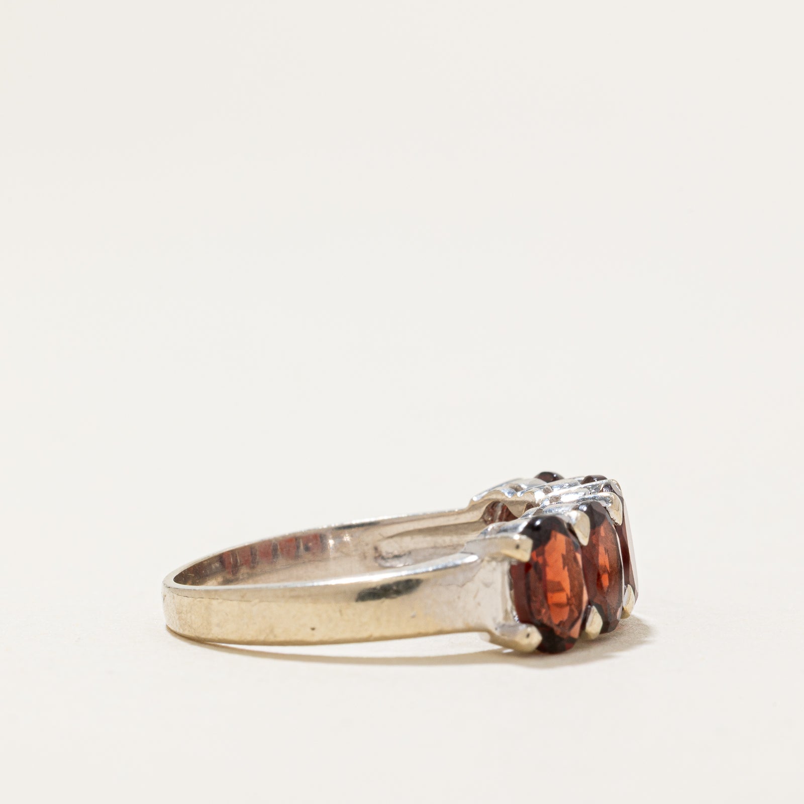 Five Stone Oval Cut Garnet Ring | 2.50ctw | SZ 6.25