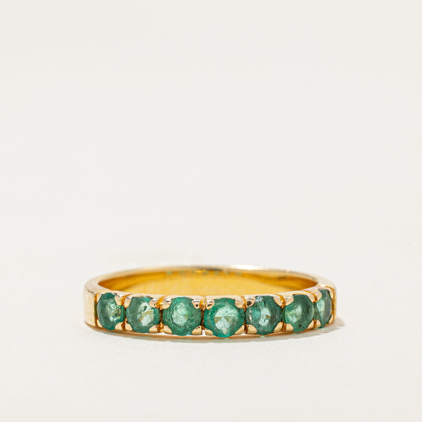 Emerald Semi Eternity Ring | 0.70ctw | SZ 7