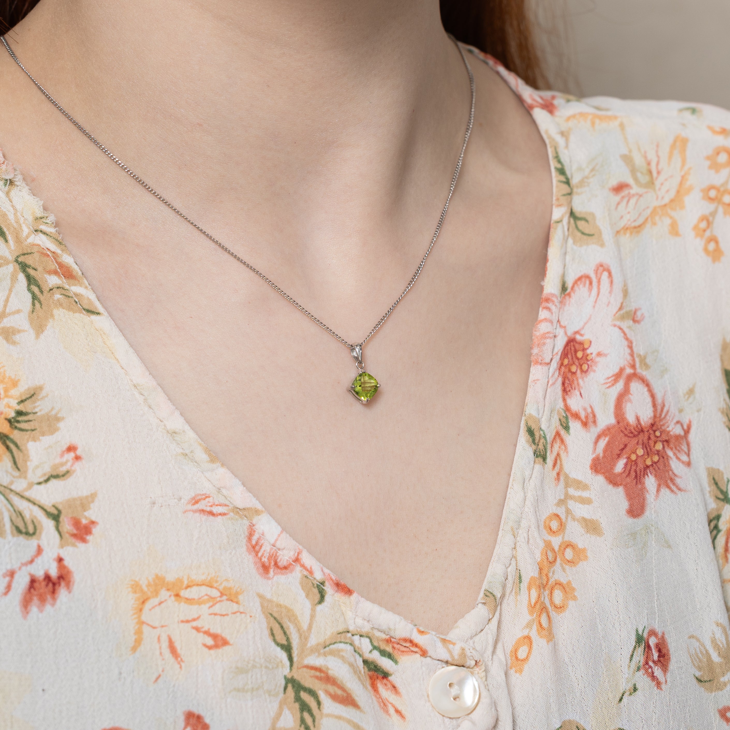 Square Cut Peridot Pendant | 1.70ct