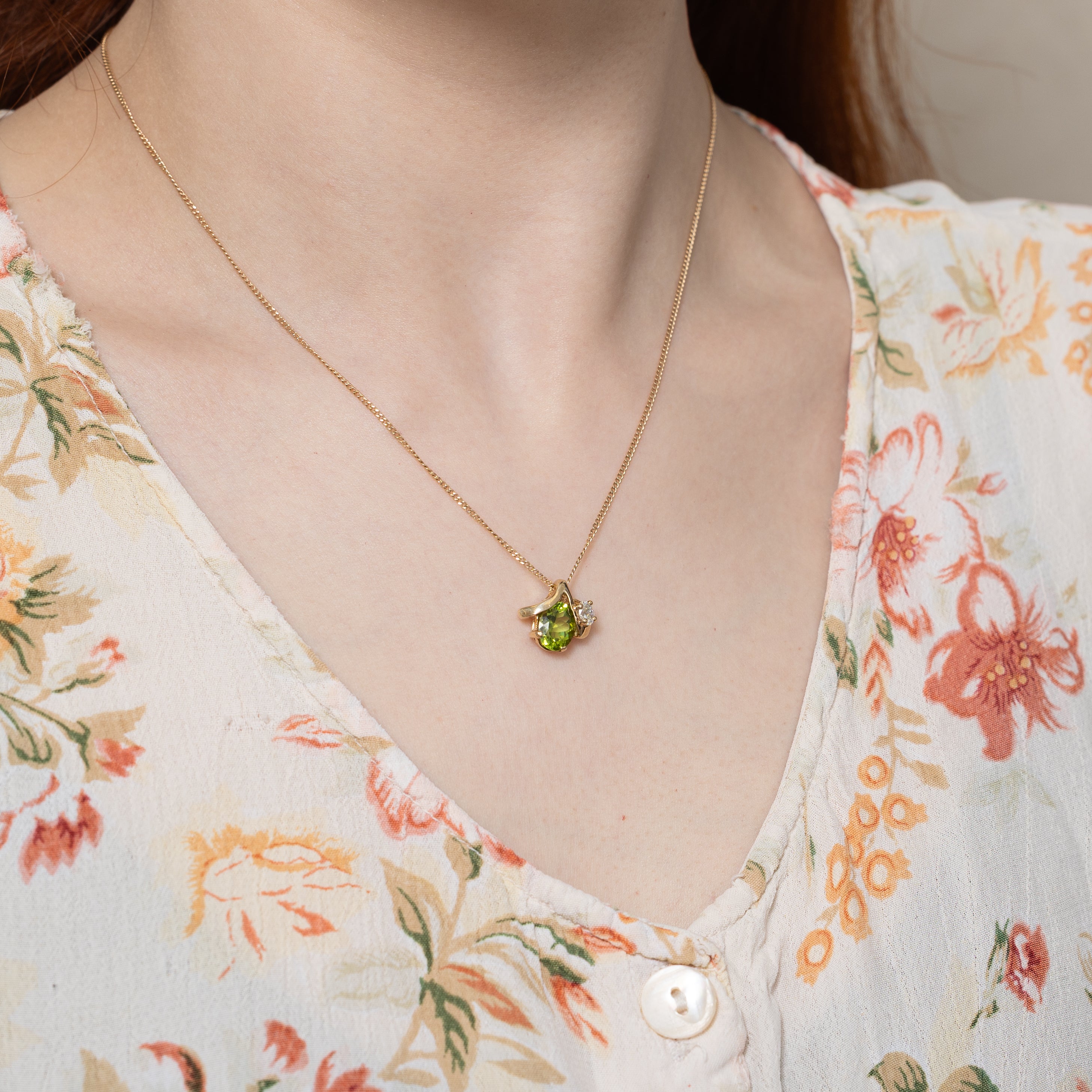 Peridot & Diamond Pendant | 2.00ct, 0.25ct