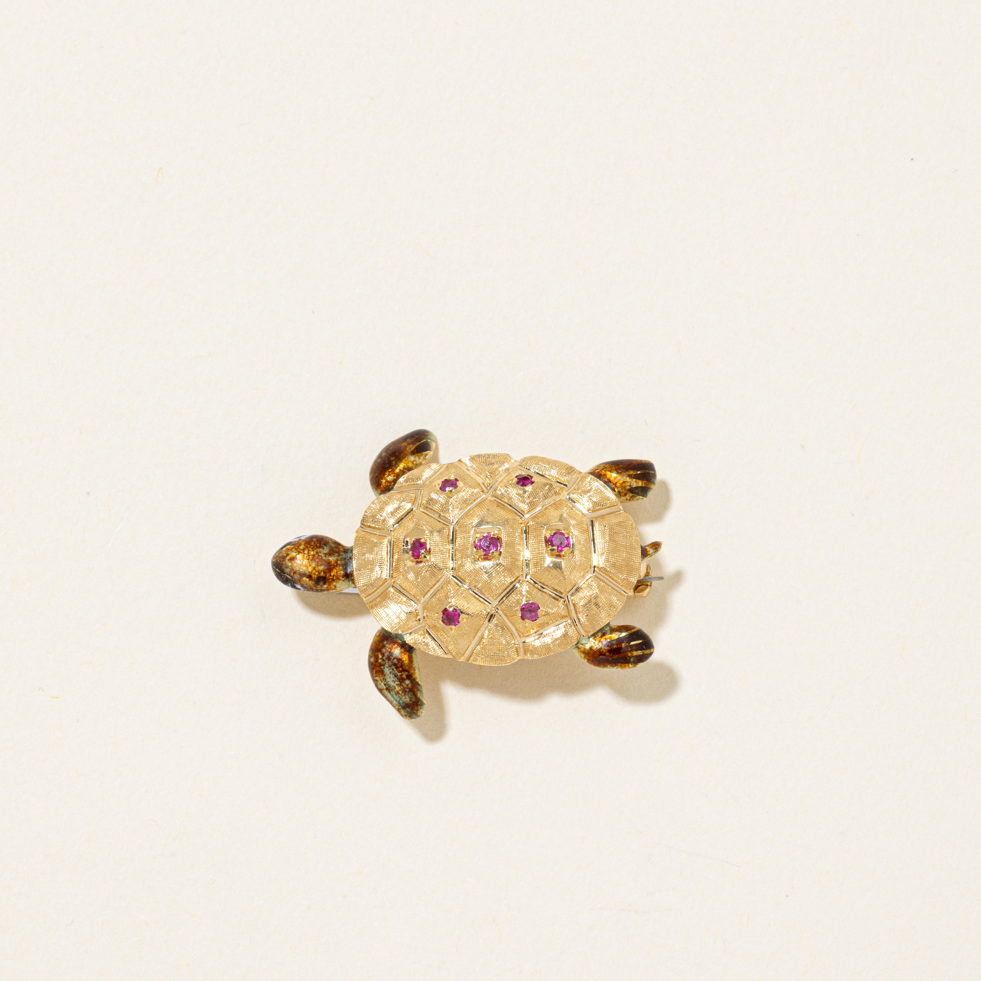 Ruby Turtle Brooch | 0.10ctw