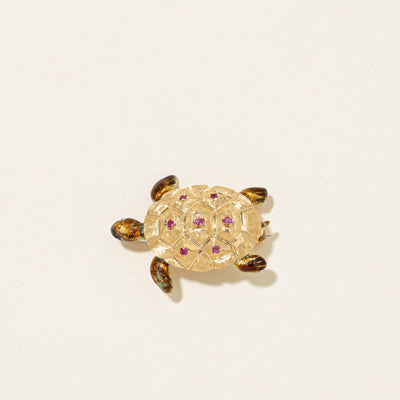 Ruby Turtle Brooch | 0.10ctw