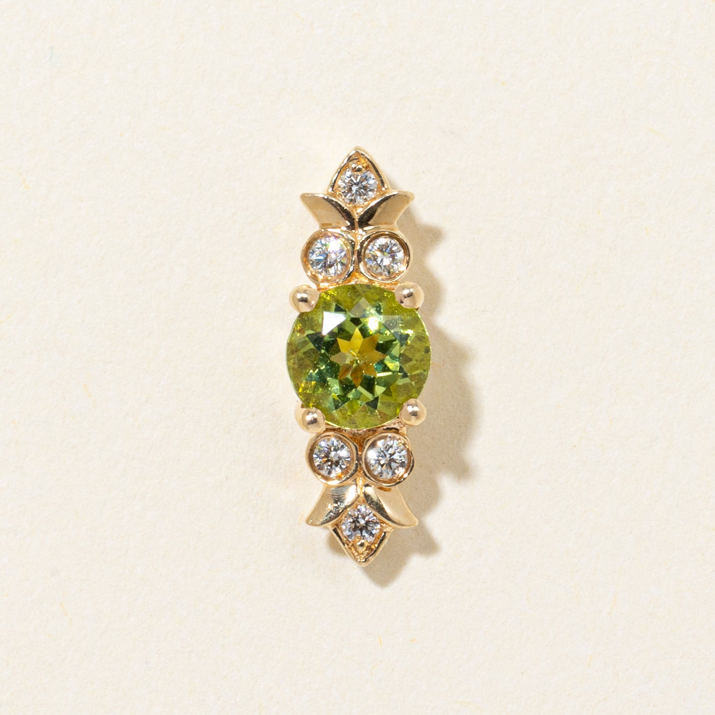 Peridot & Diamond Pendant | 0.80ct, 0.25ctw