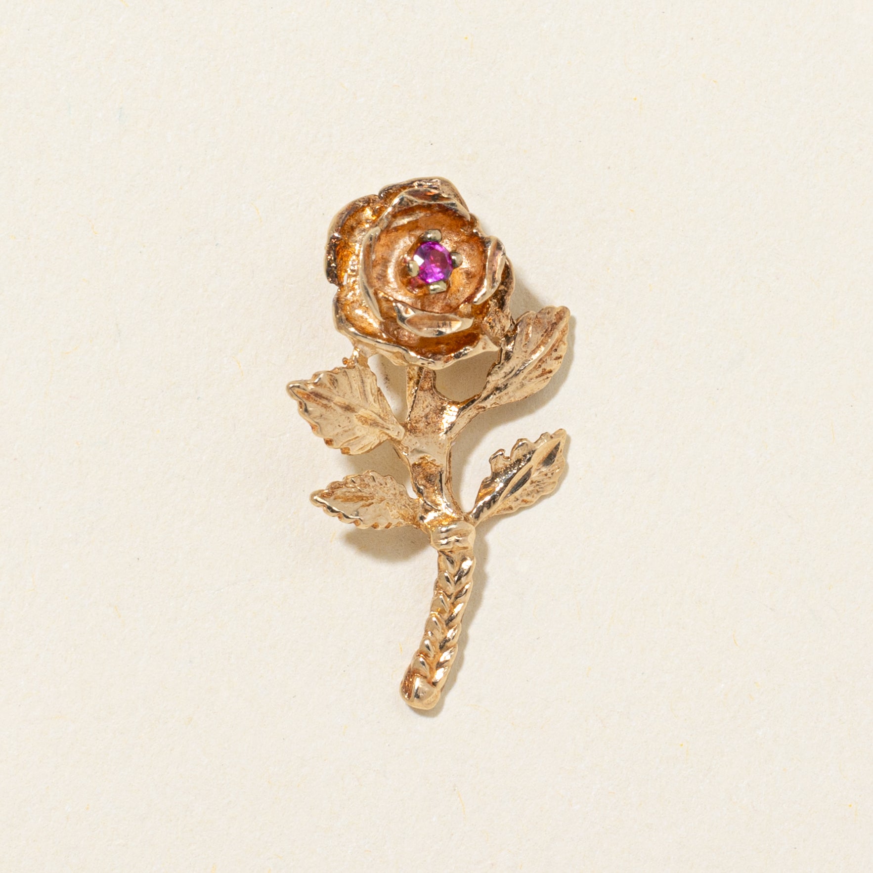 Synthetic Ruby Rose Pendant | 0.04ct