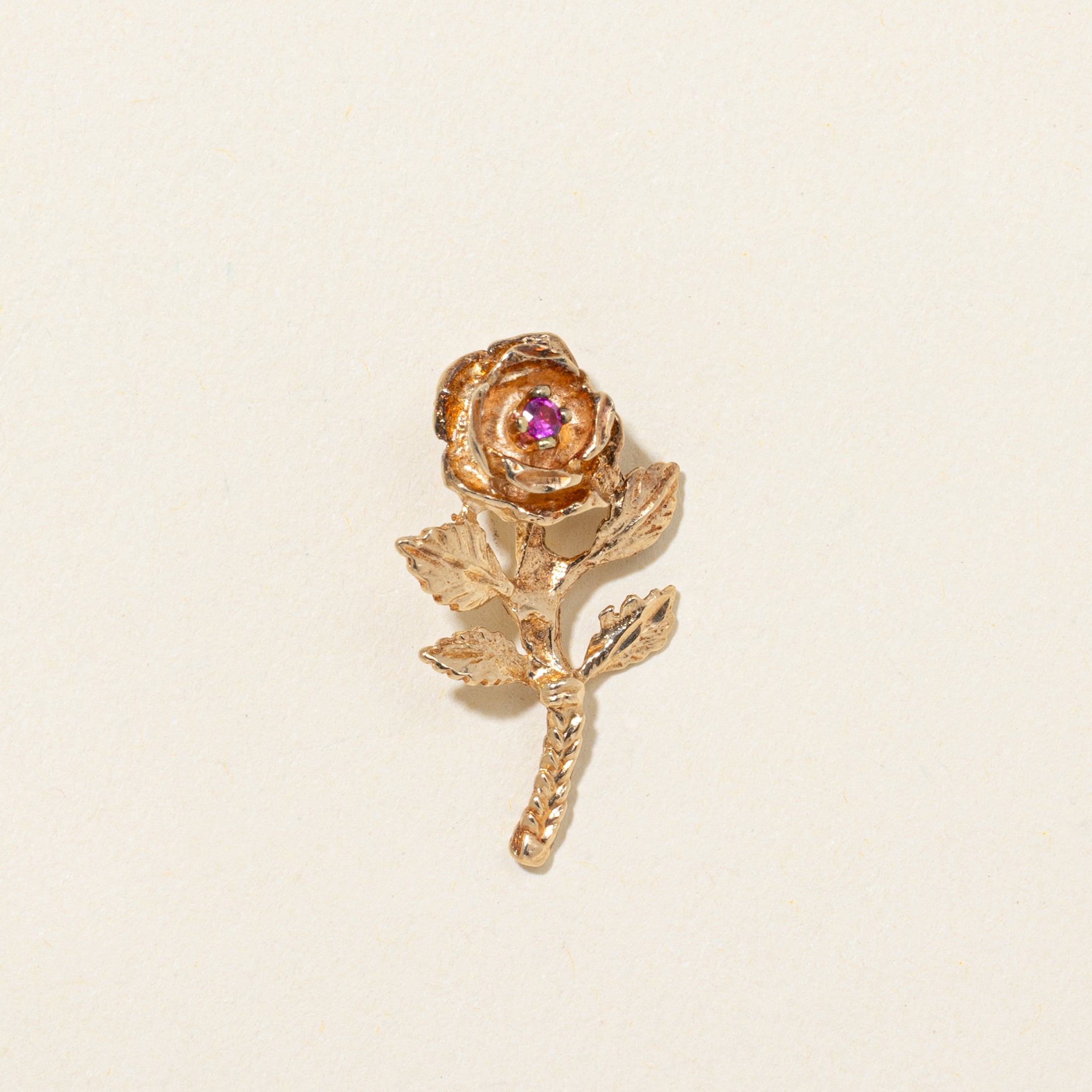 Synthetic Ruby Rose Pendant | 0.04ct