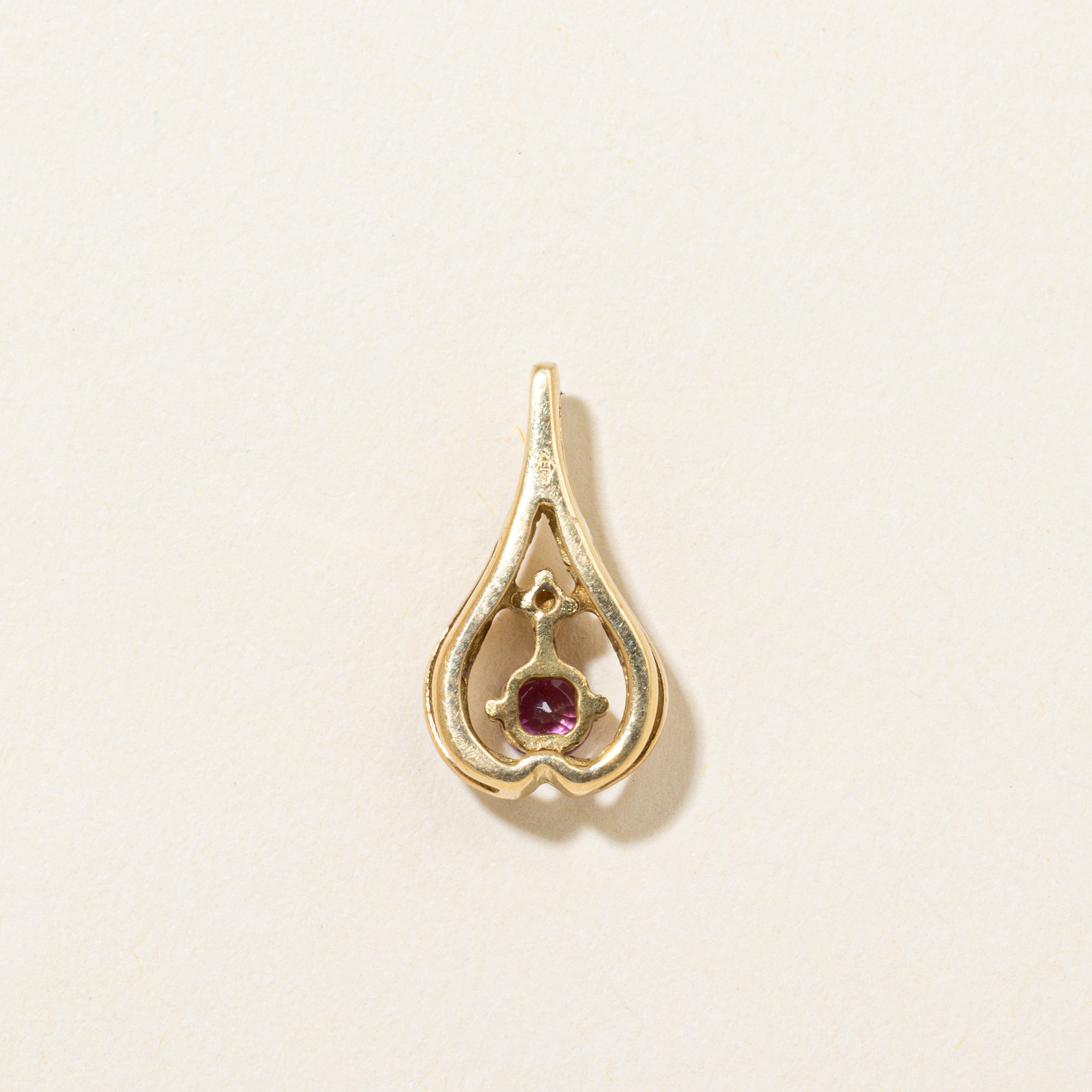 Ruby & Diamond Pear Shaped Pendant | 0.30ct, 0.02ct