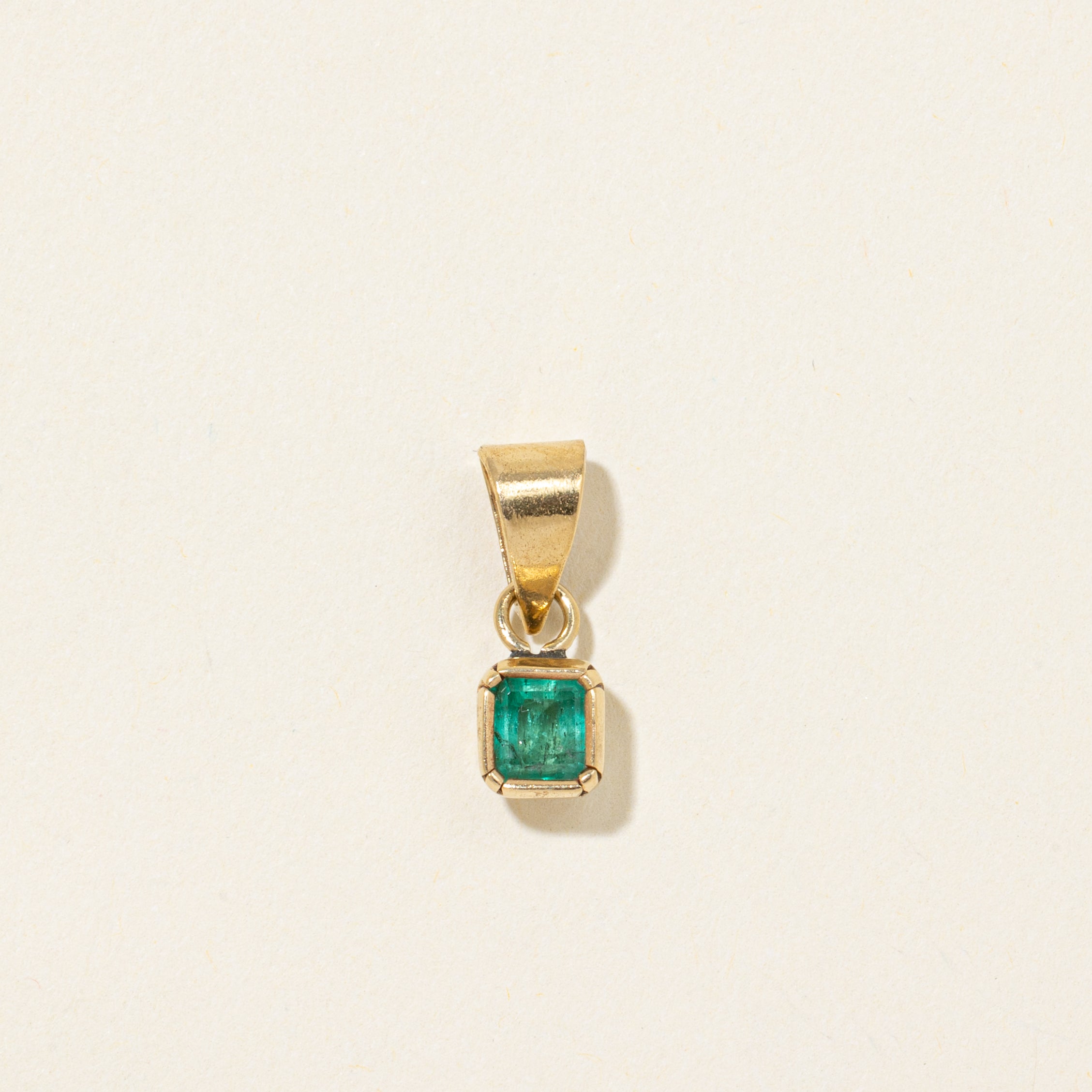 Bezel Set Emerald Pendant | 0.60ct