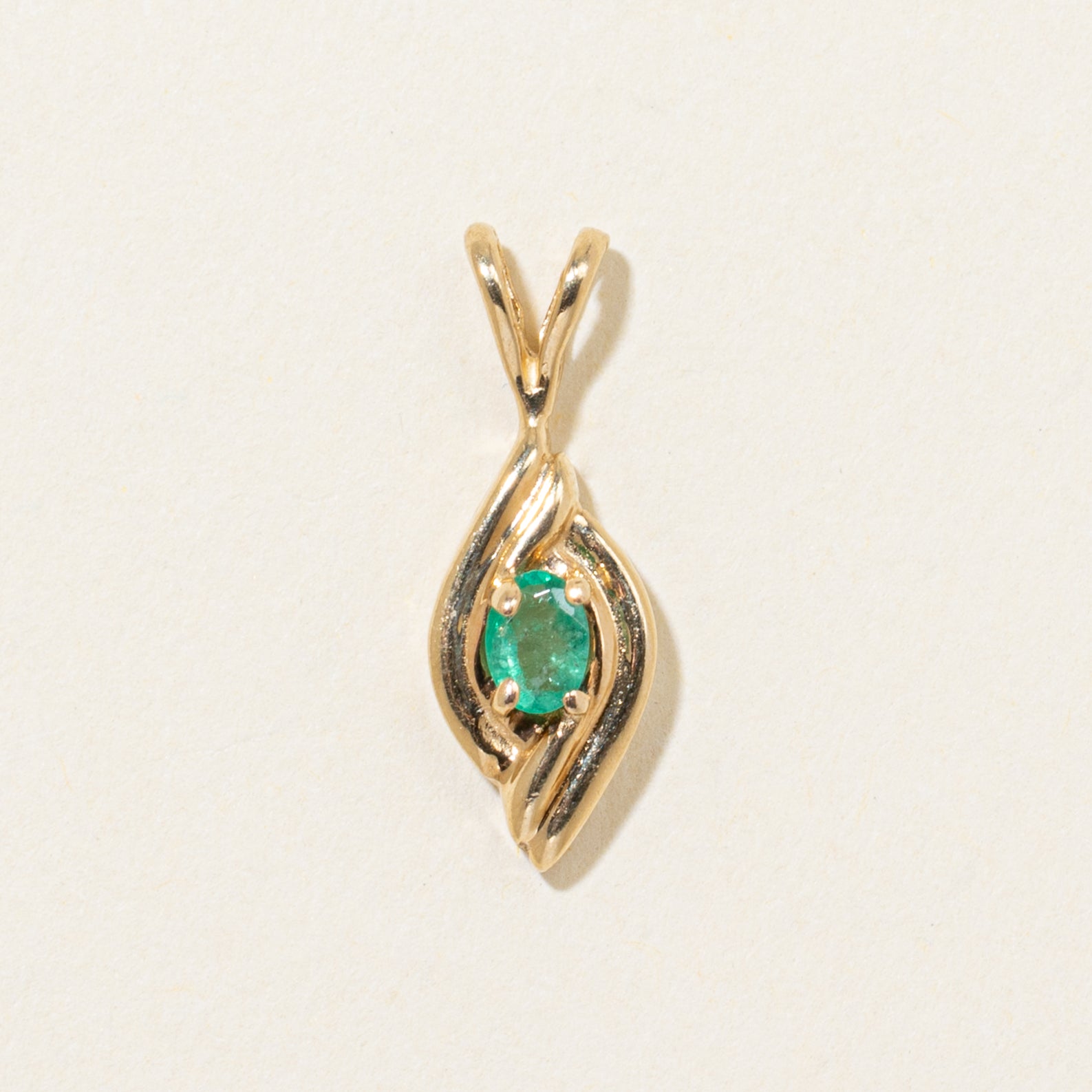 Solitaire Emerald Marquise Shaped Pendant | 0.12ct