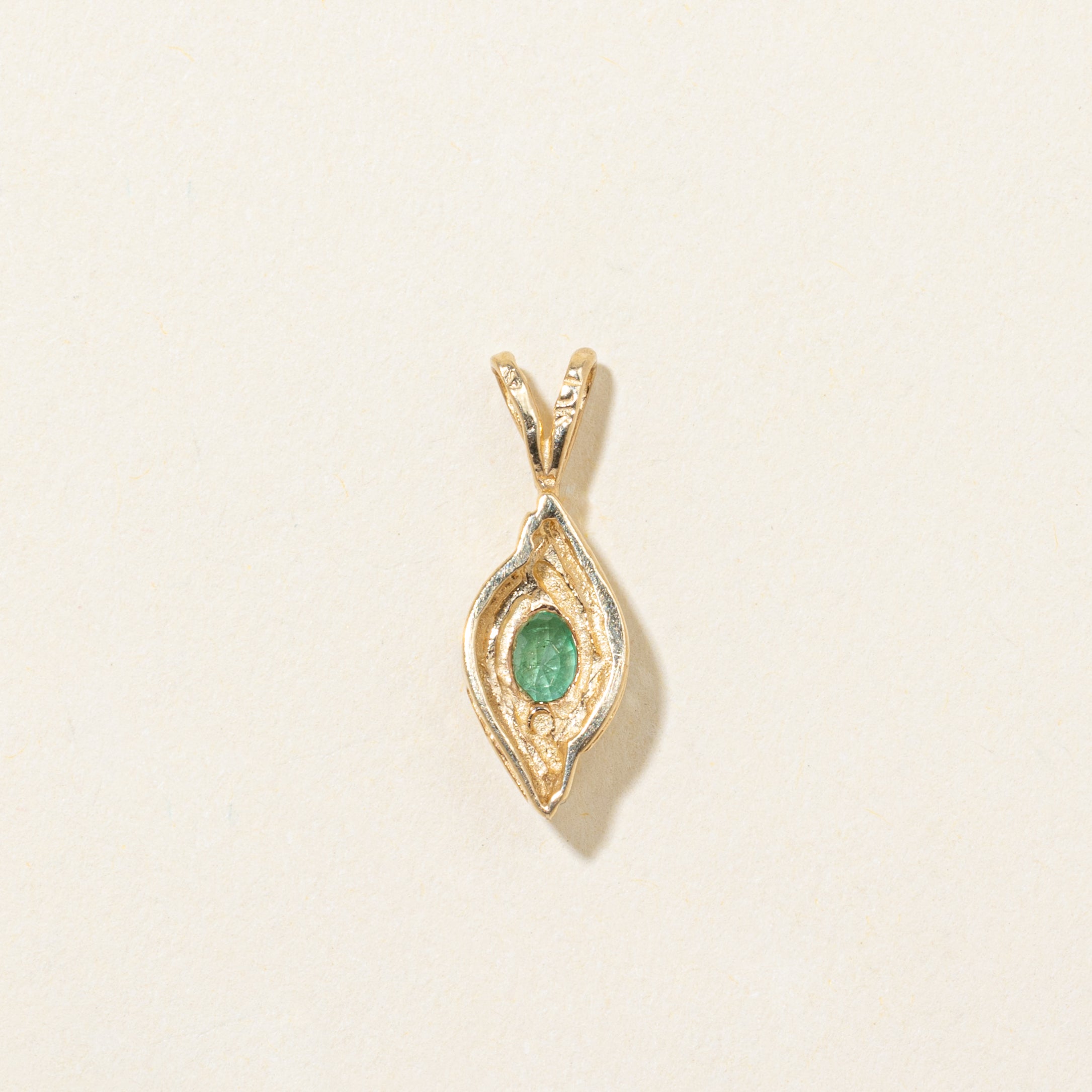 Solitaire Emerald Marquise Shaped Pendant | 0.12ct