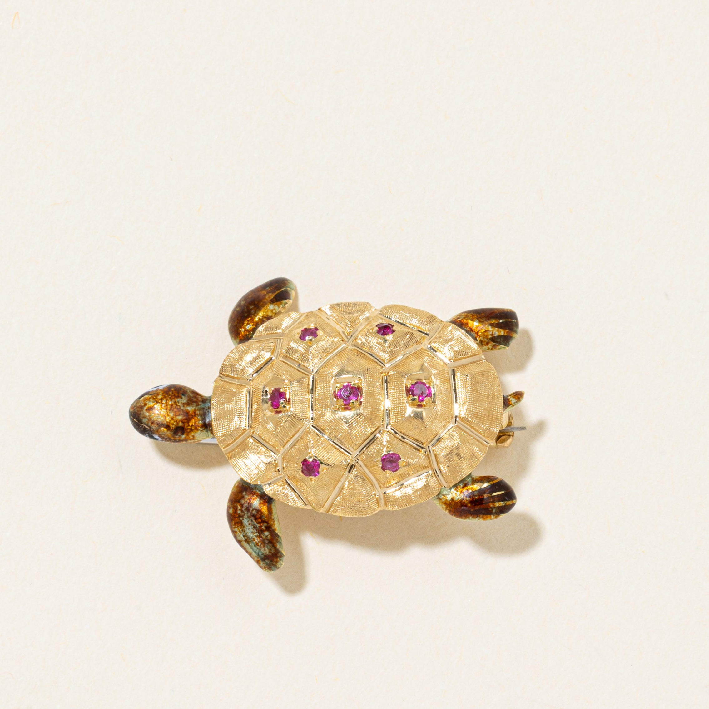 Ruby Turtle Brooch | 0.10ctw
