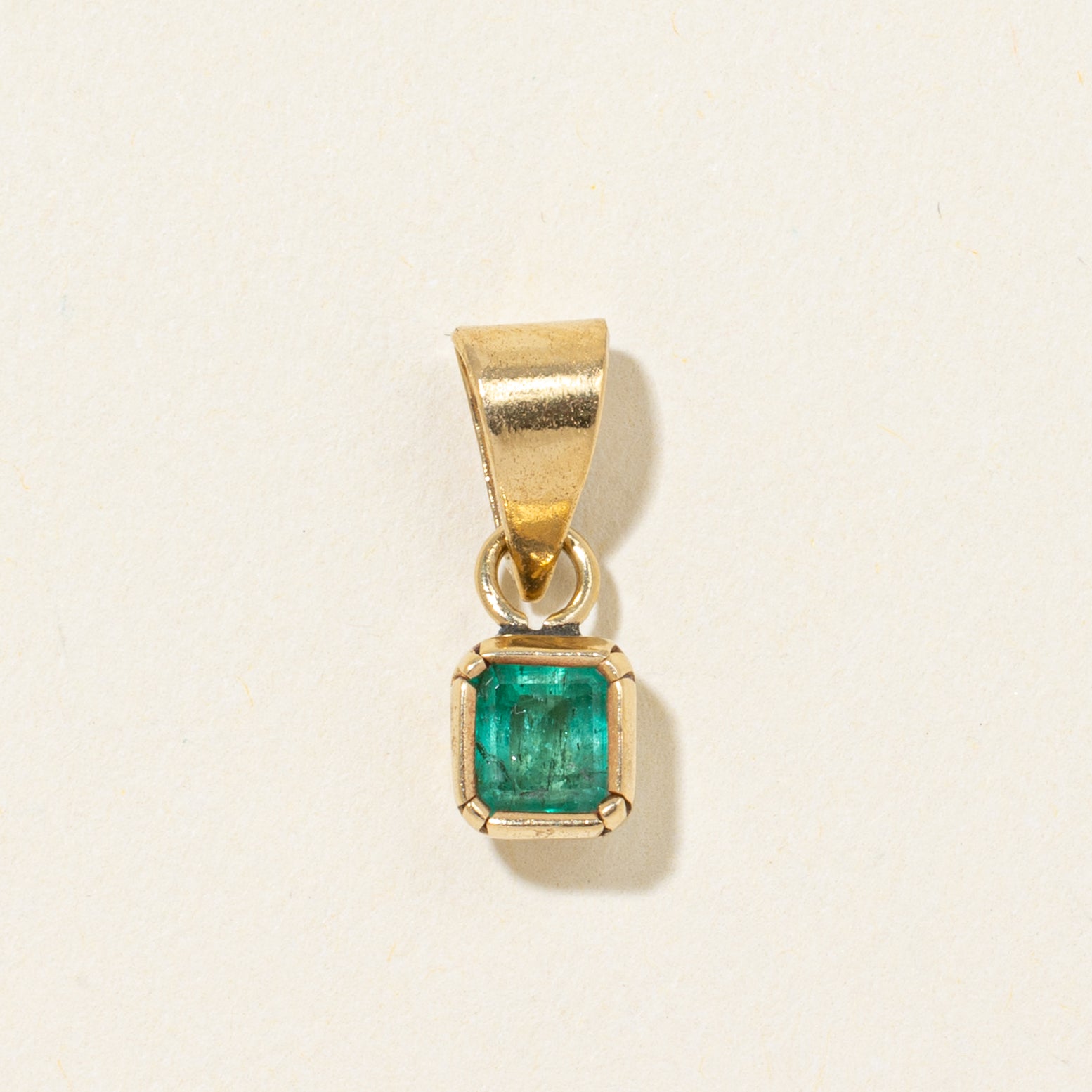 Bezel Set Emerald Pendant | 0.60ct