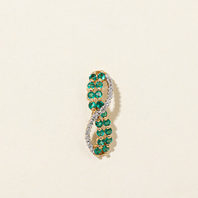Synthetic Emerald & Diamond Infinity Pendant | 0.50ctw, 0.02ctw