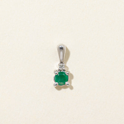 Emerald & Diamond Pendant | 0.12ct, 0.01ct