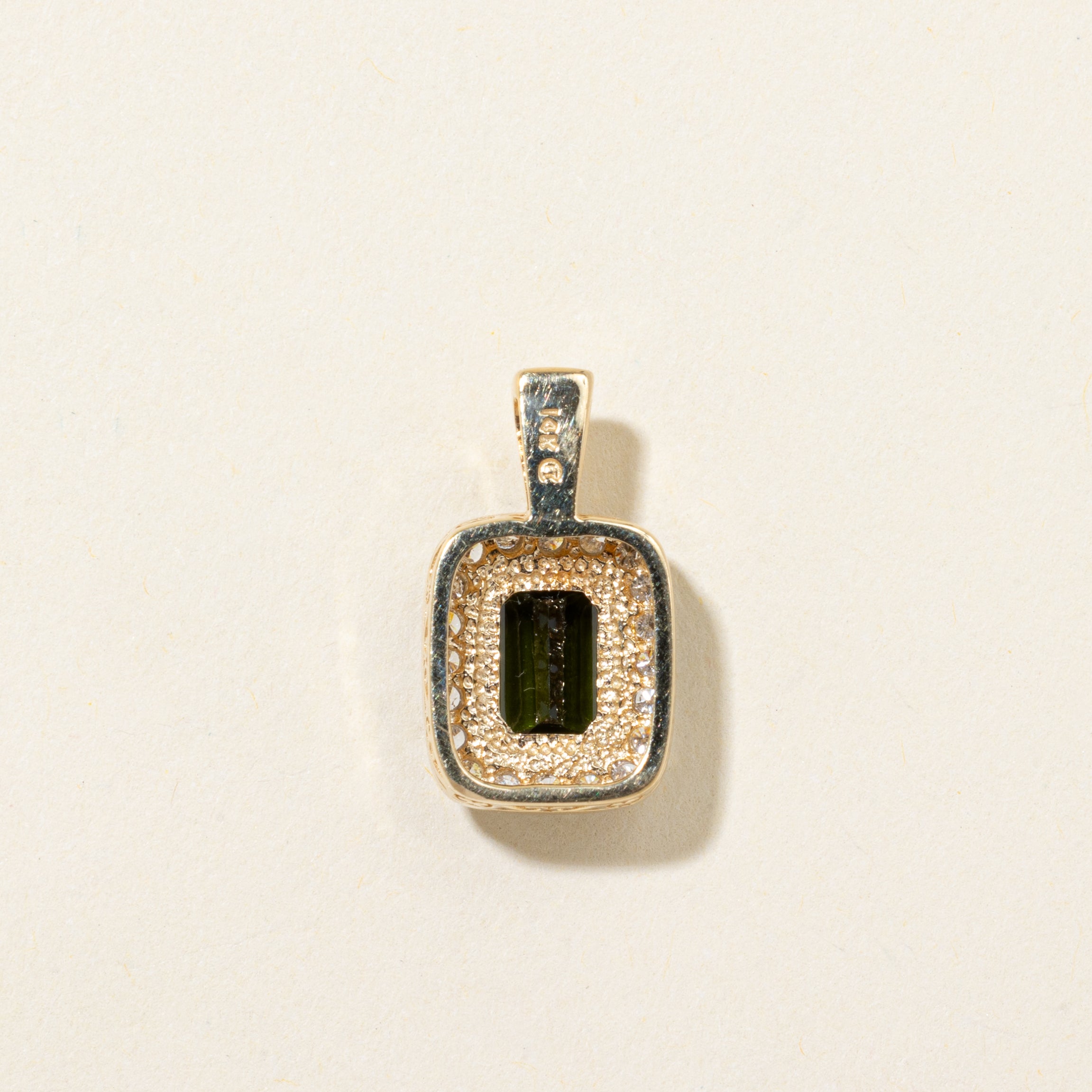 Tourmaline & Diamond Halo Pendant | 2.14ct, 0.20ctw